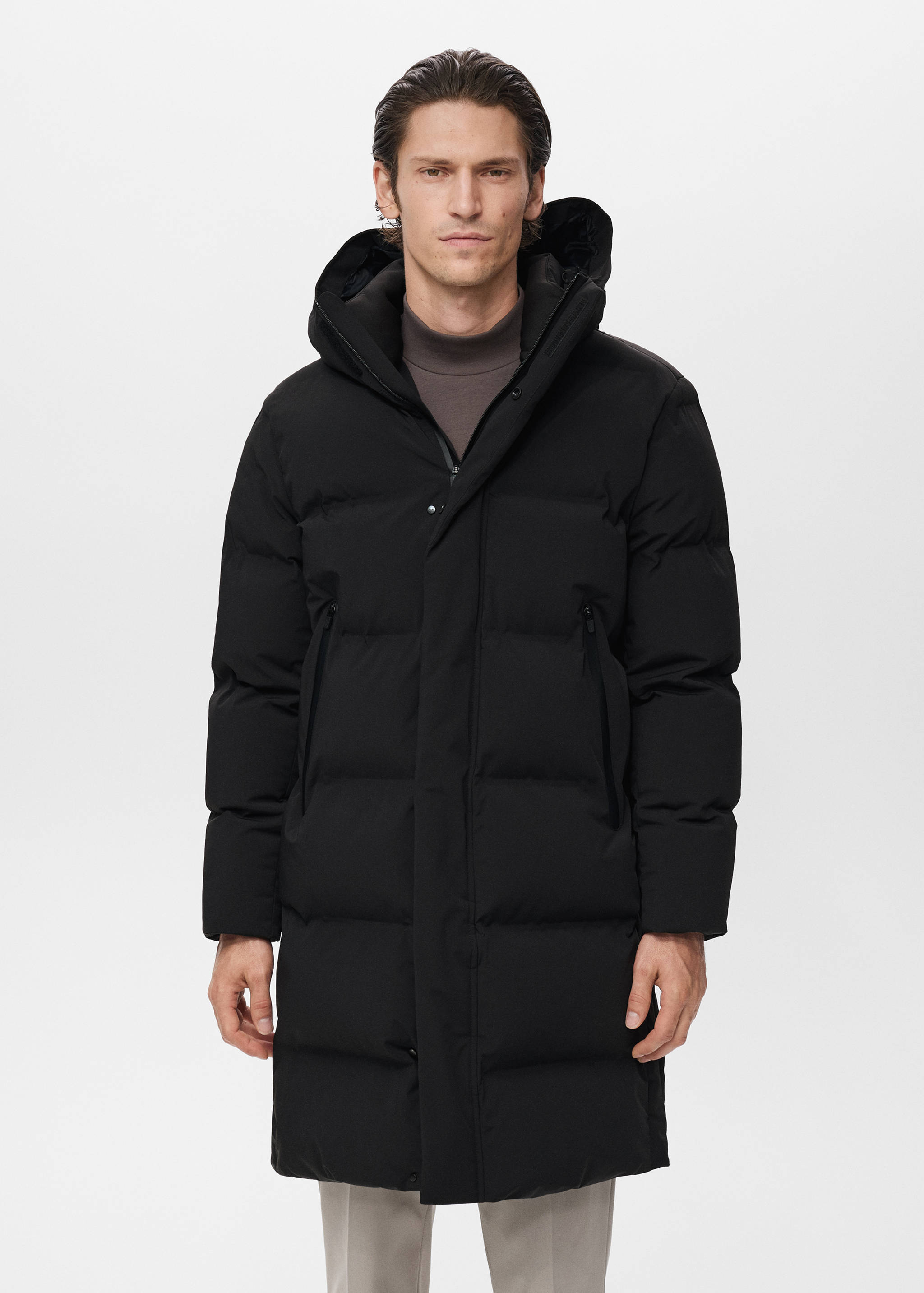 معطف طويل منسوج مقاوم للماء محشو بـ Thermolite® - رؤية وسط