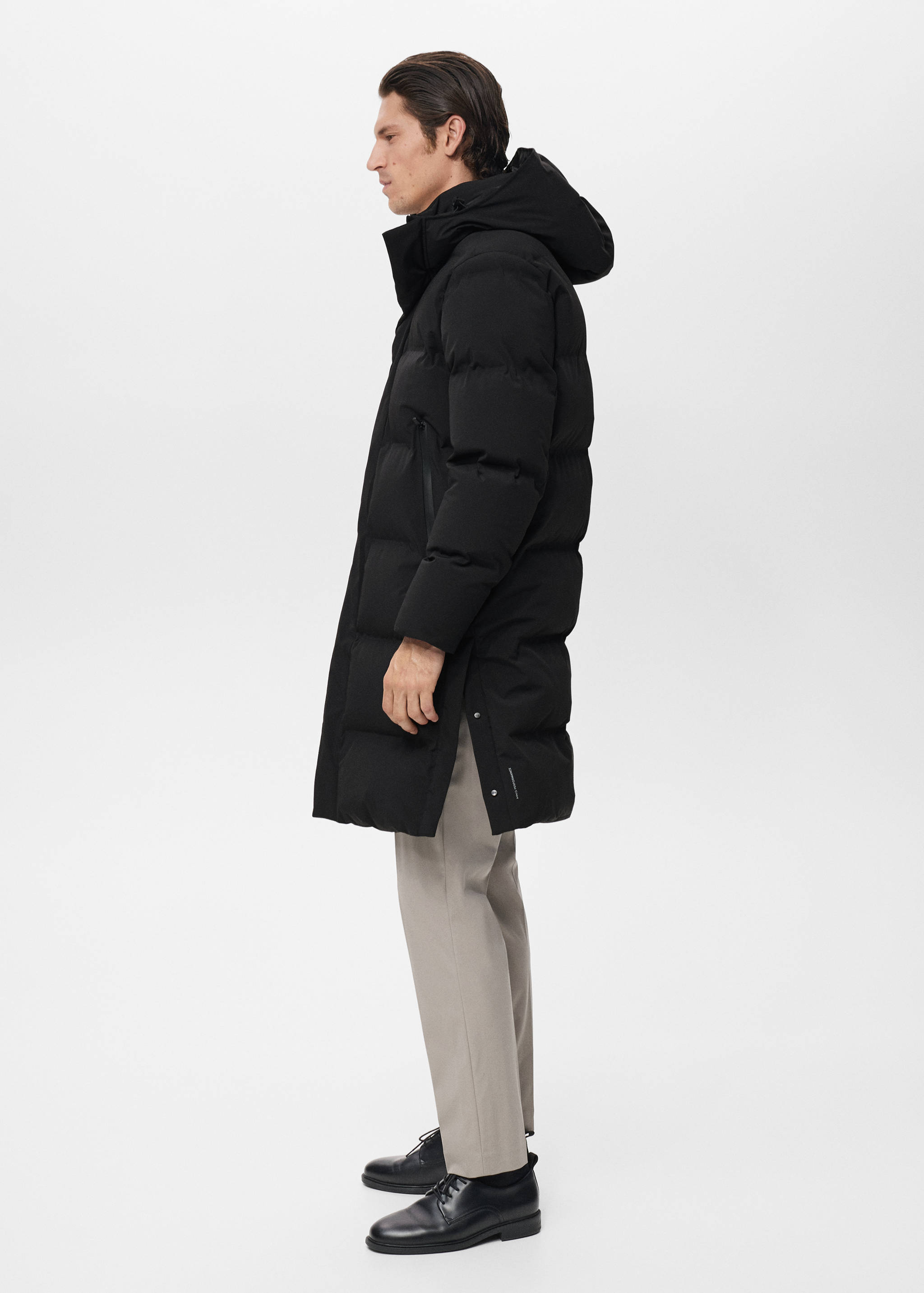 معطف طويل منسوج مقاوم للماء محشو بـ Thermolite® - تفاصيل المنتج 6