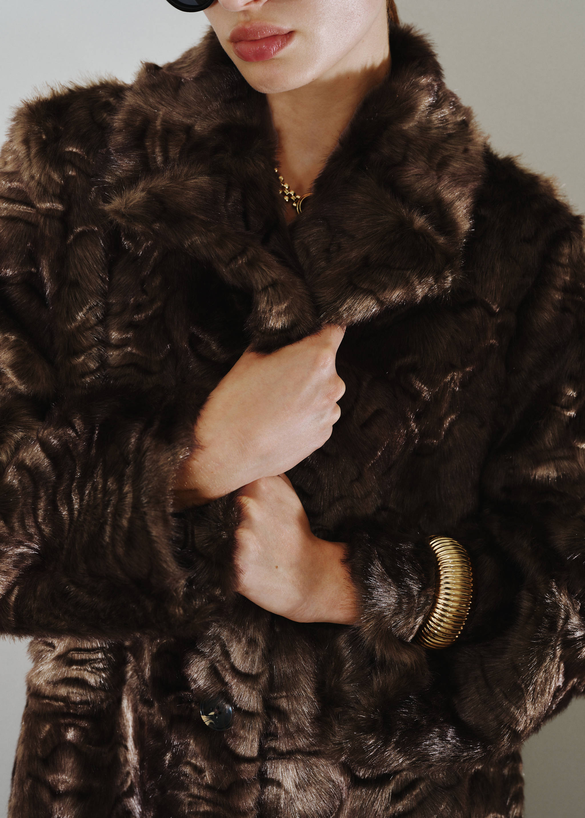 Textured faux-fur coat - Details of the article 6