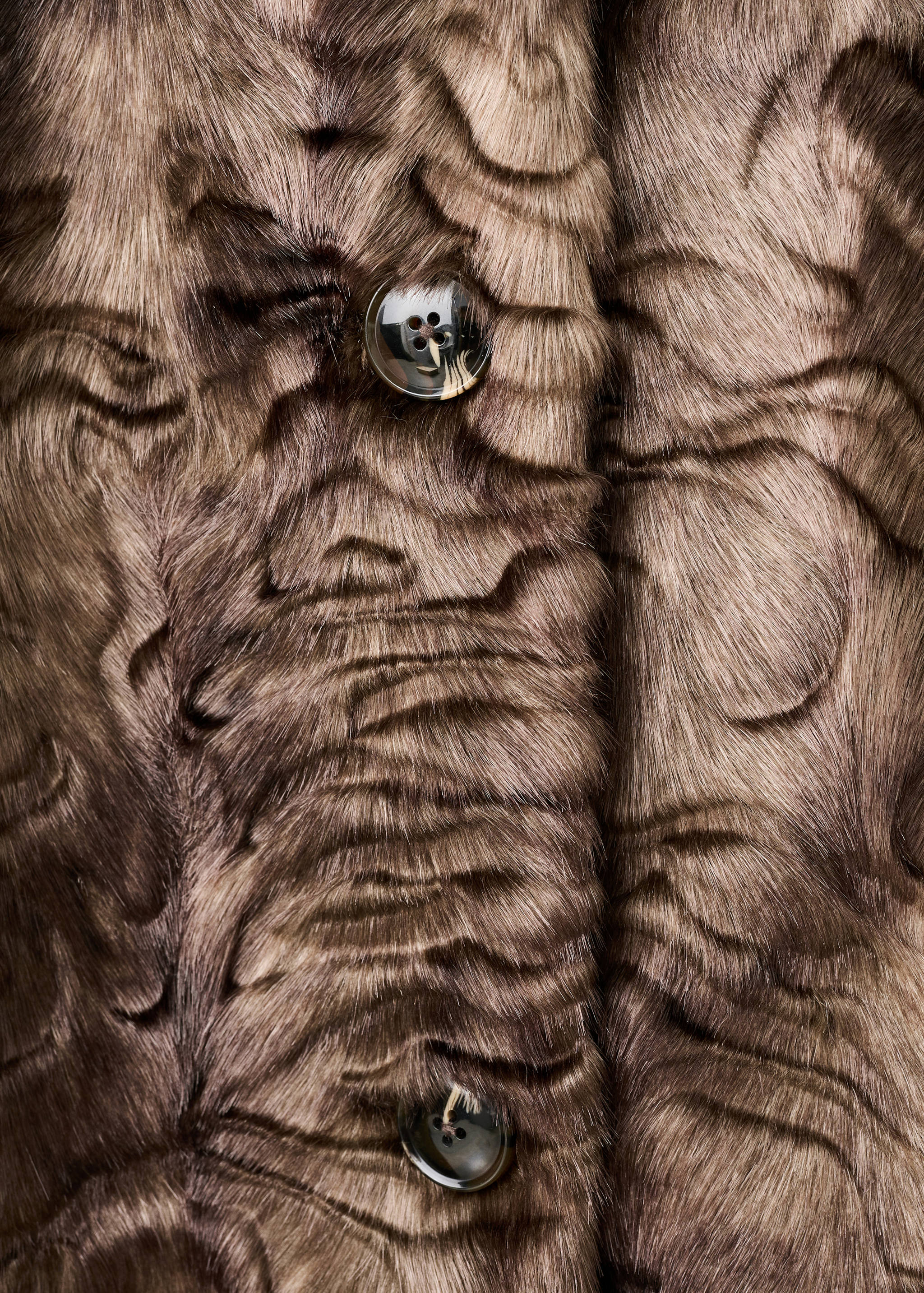 Textured faux-fur coat - Details of the article 0