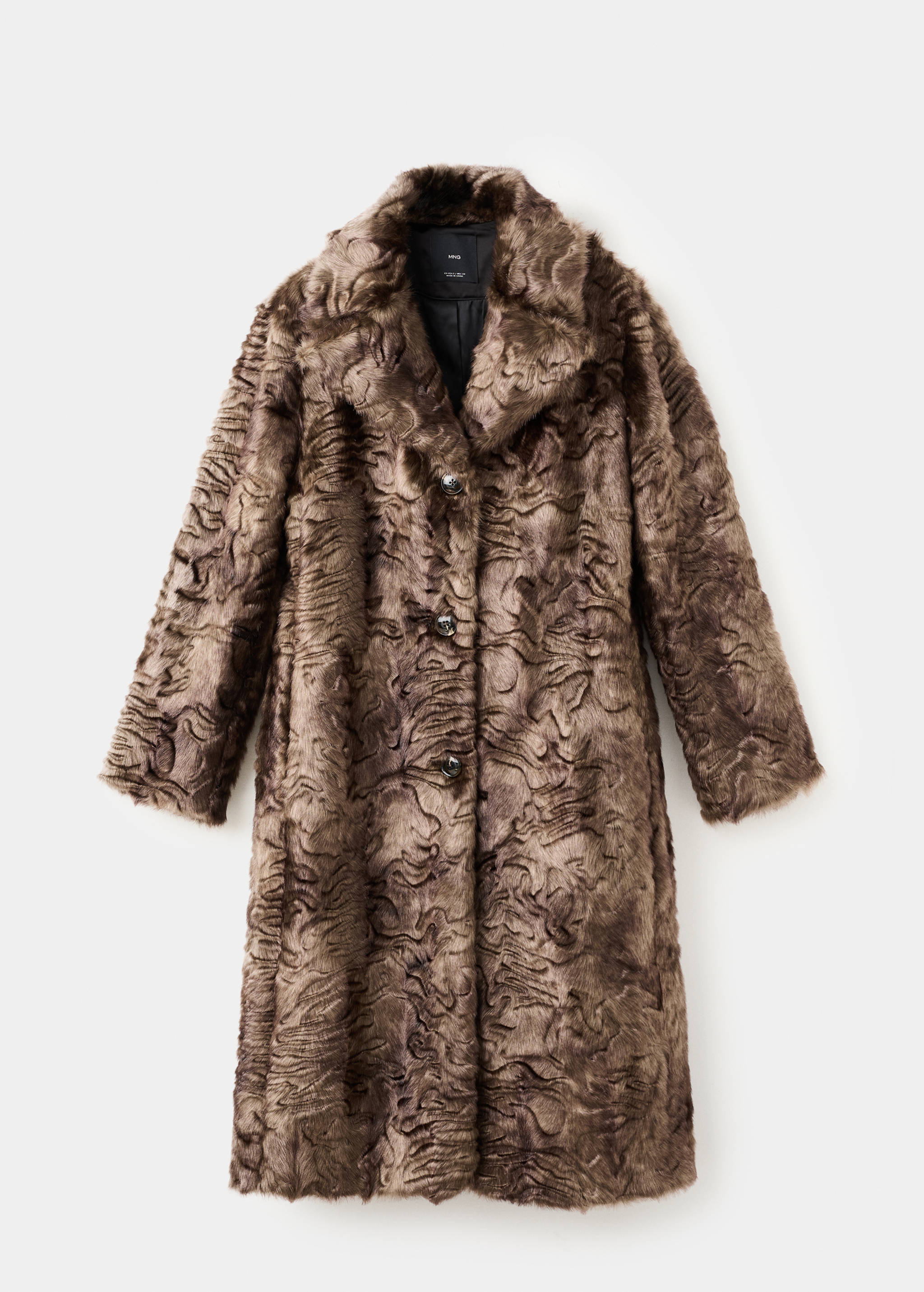 Textured faux-fur coat - Article without model