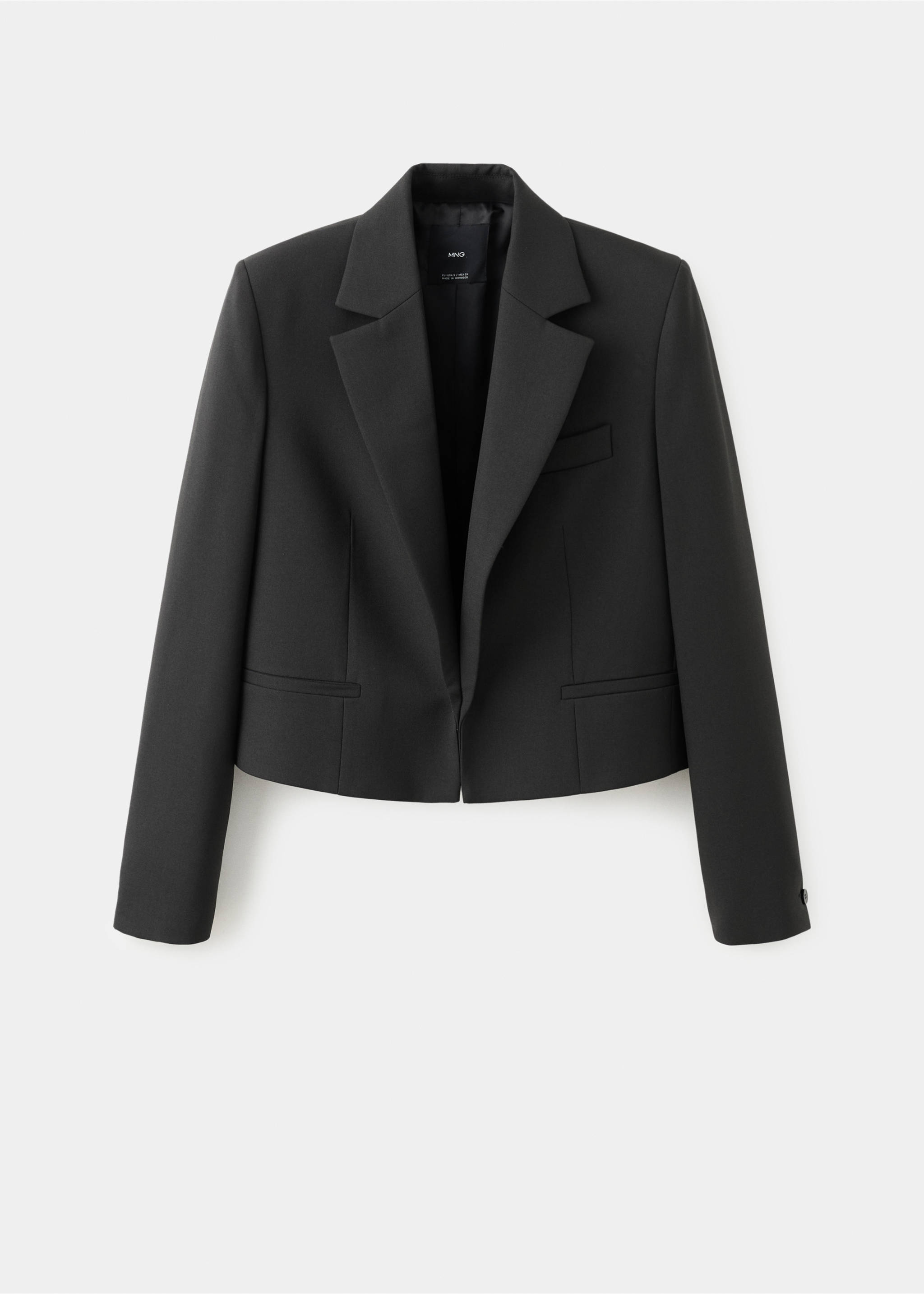 Crop suit blazer - Article without model, Black. Ref: 17099212-00.