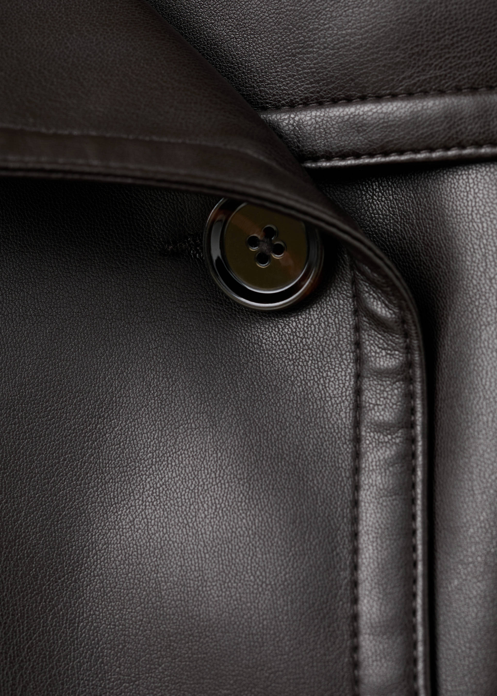 Veste maxi revers similicuir - Détail de l'article 0