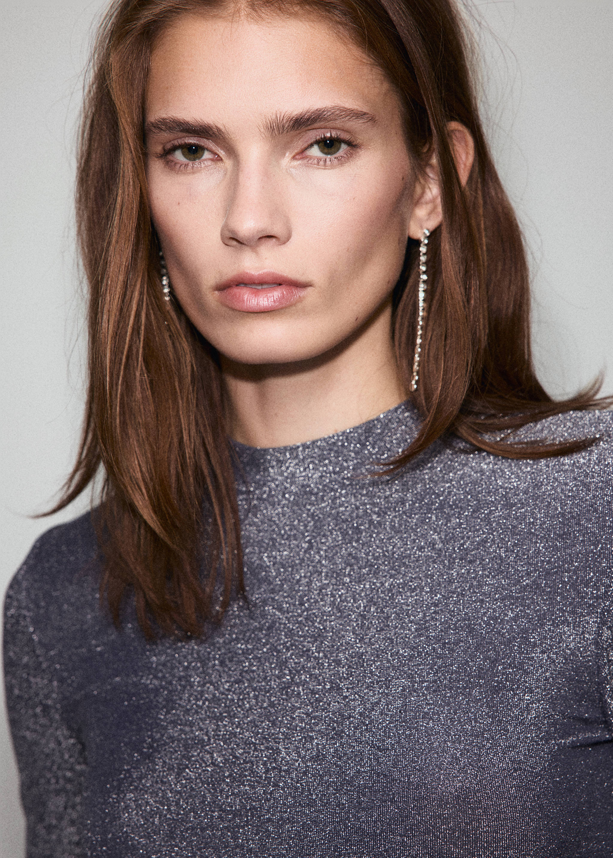 Lurex t-shirt with perkins neck - Details of the article 1