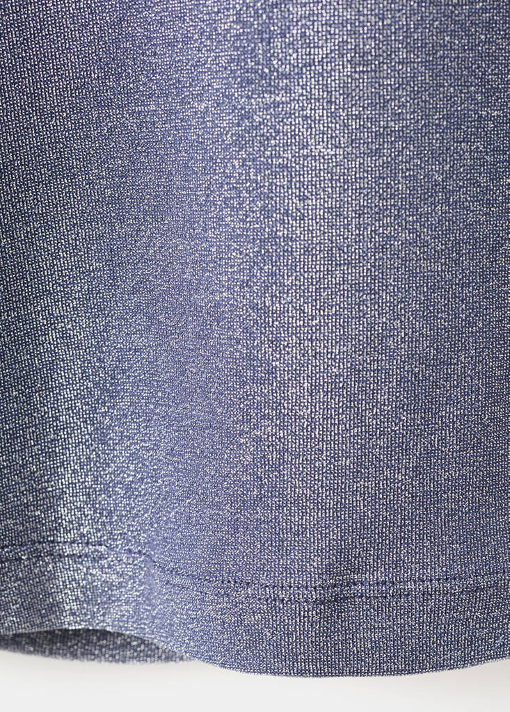 Lurex t-shirt with perkins neck — Blue