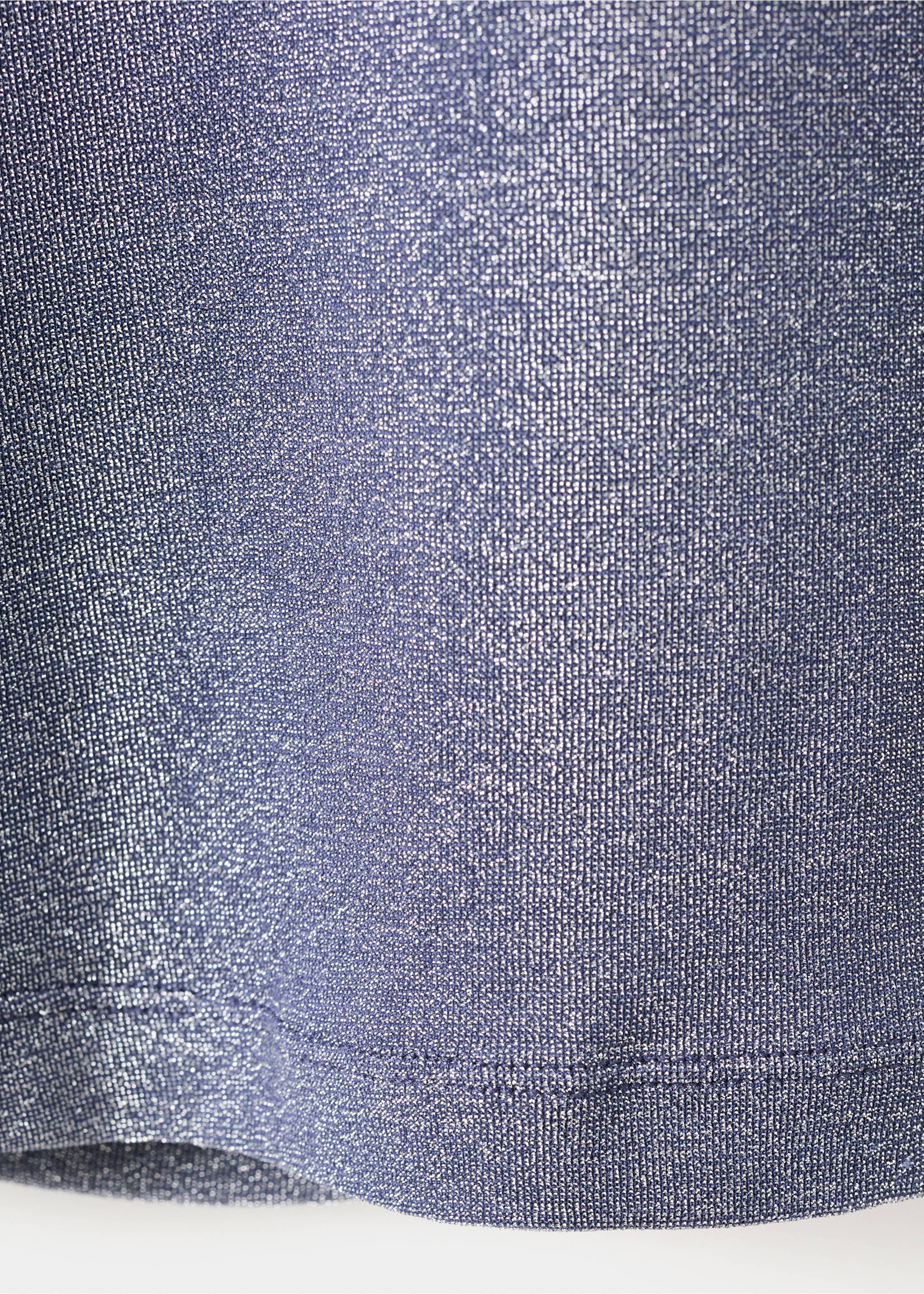 Lurex t-shirt with perkins neck - Details of the article 0, Blue. Ref: 17109087-00.