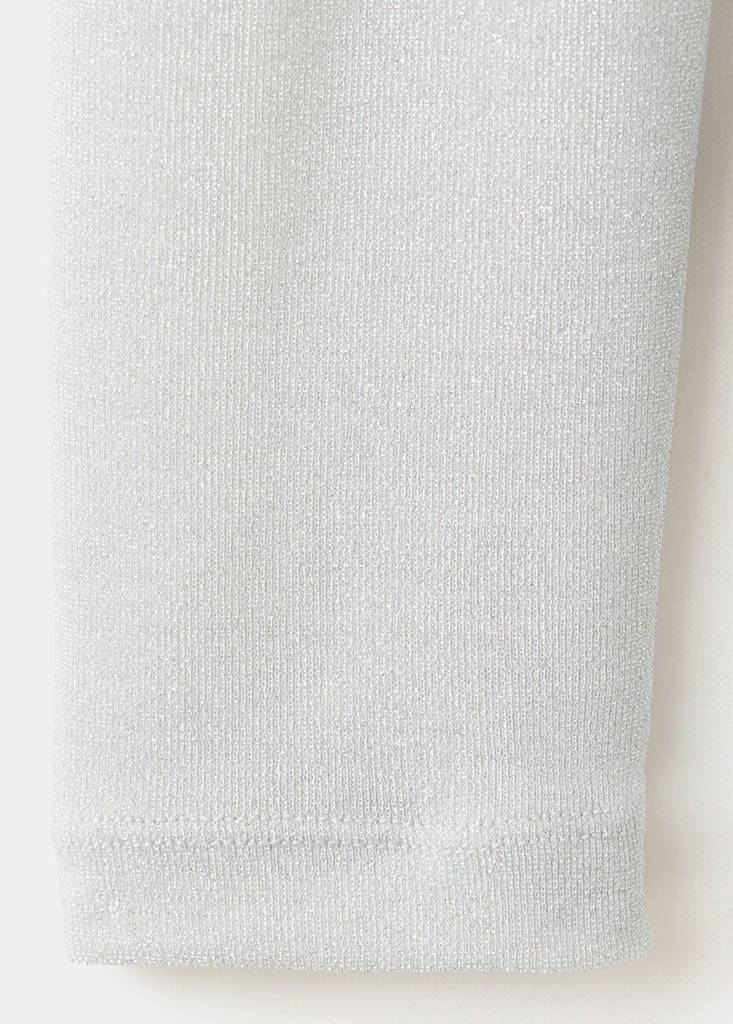 Lurex t-shirt with perkins neck — Grey