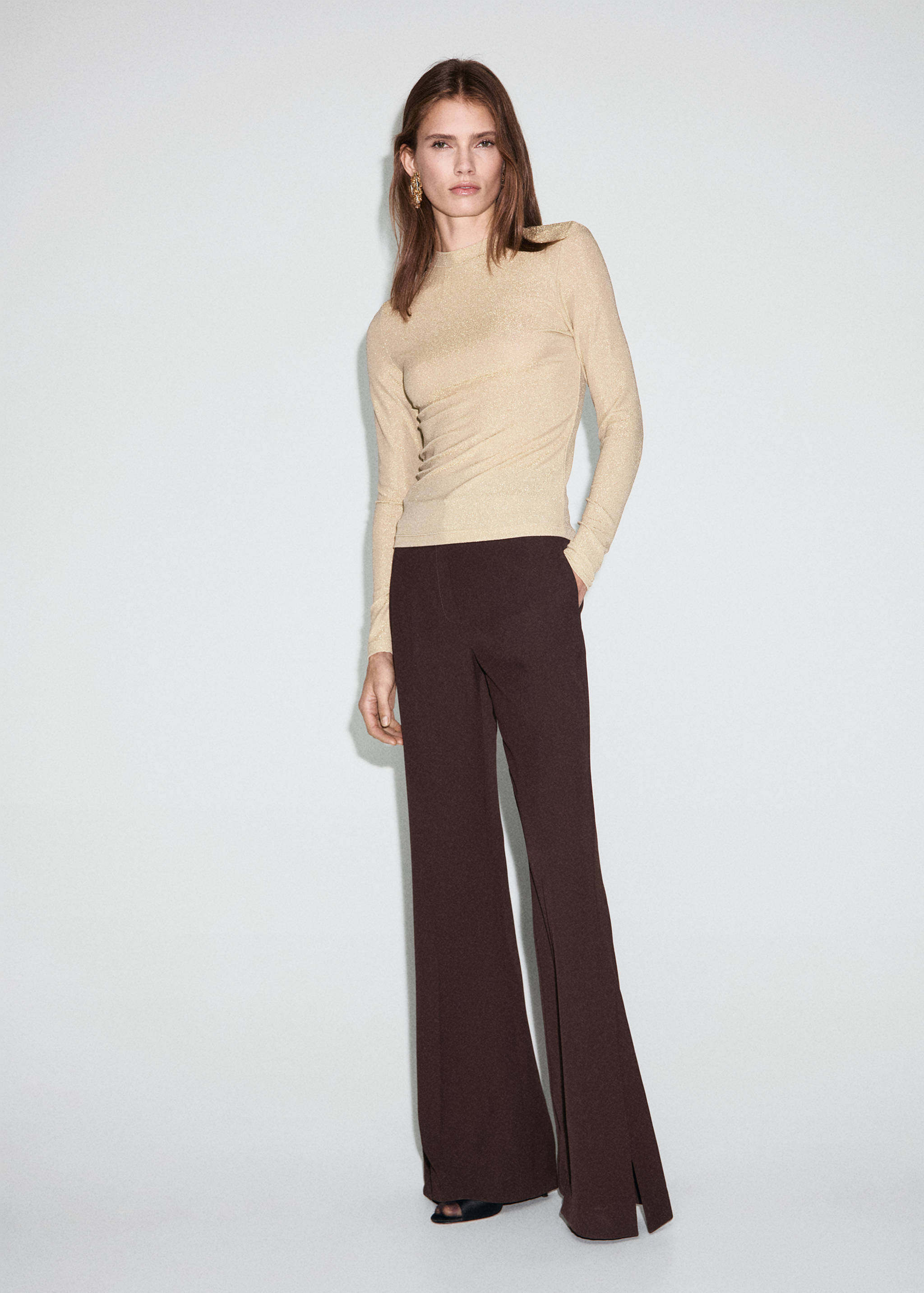 Lurex t-shirt with perkins neck - General plane