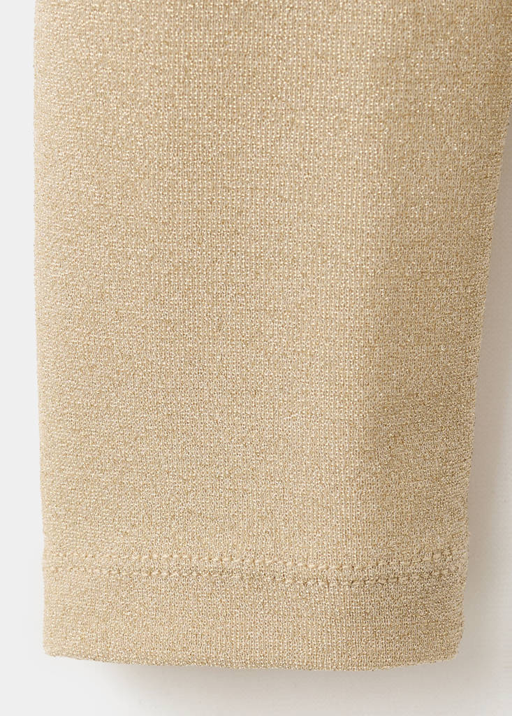 Lurex t-shirt with perkins neck — Gold