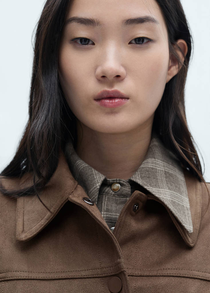 Faux-leather jacket with pockets — Light/Pastel Brown