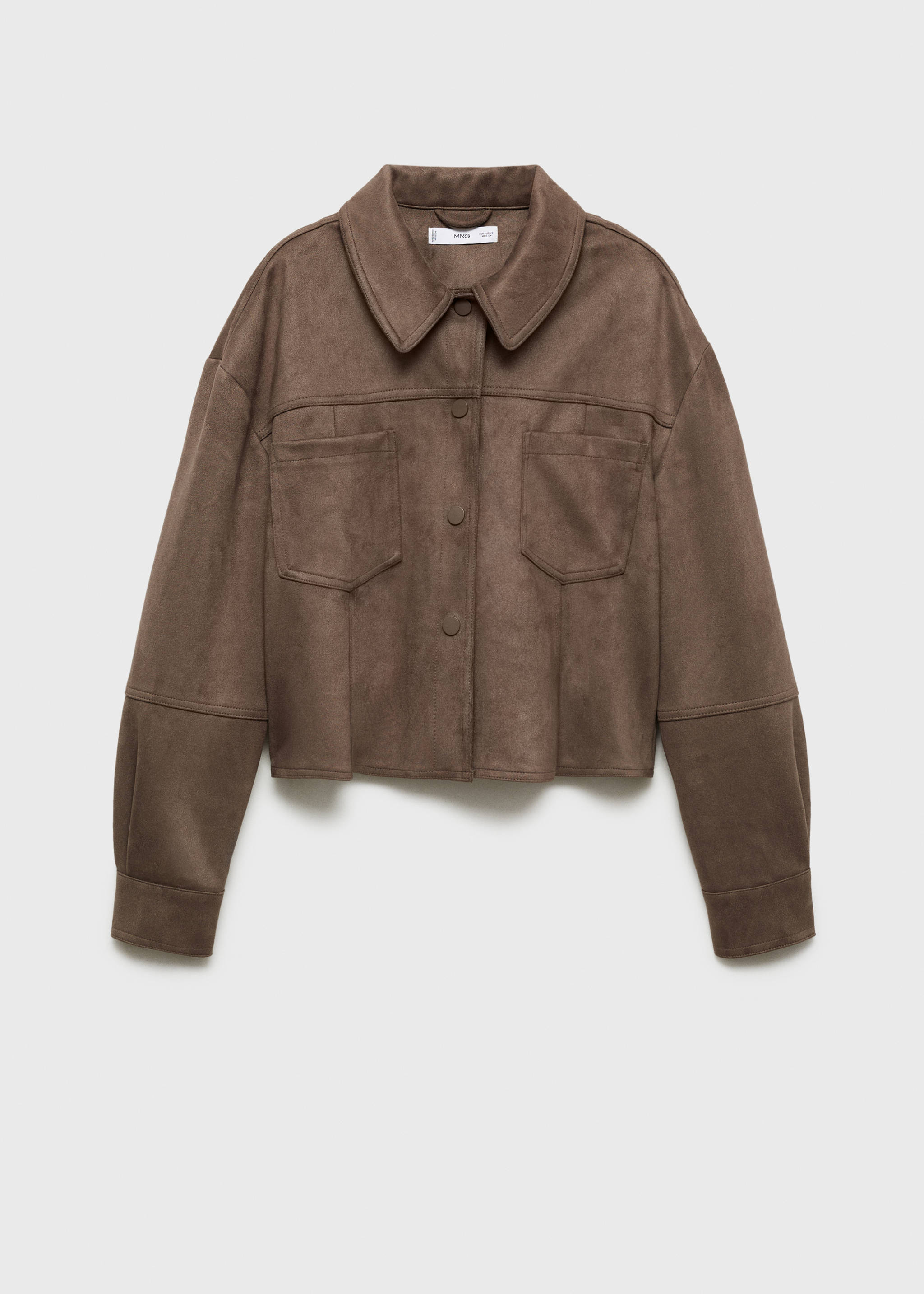 Faux-leather jacket with pockets - Article without model