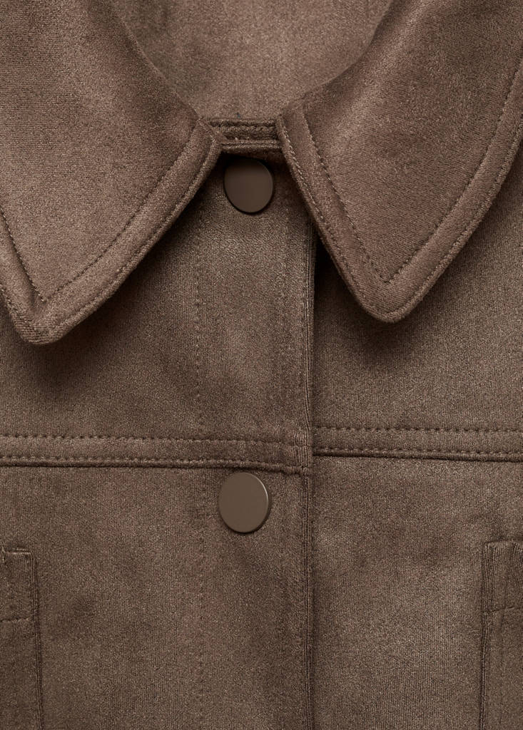 Faux-leather jacket with pockets — Light/Pastel Brown