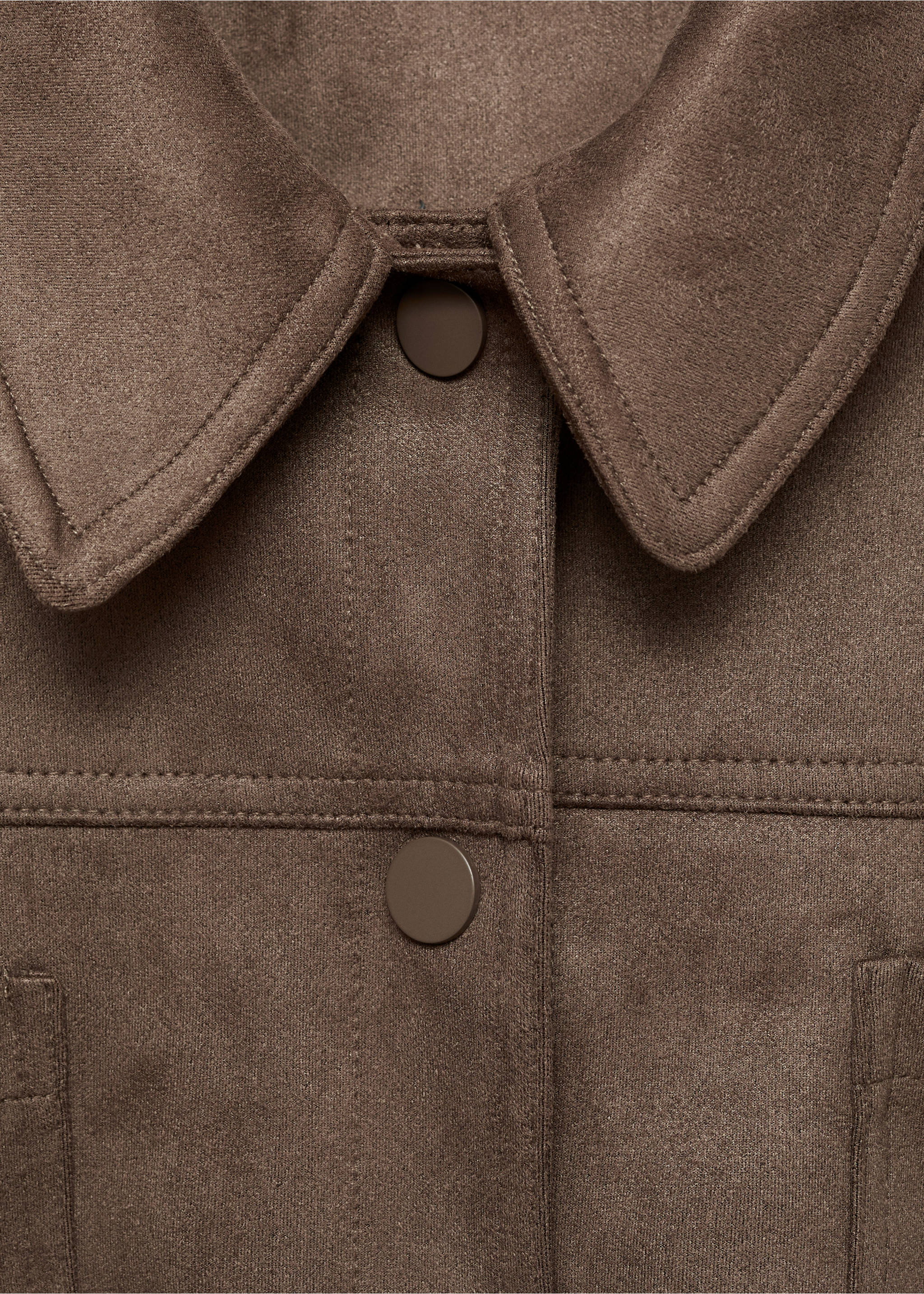 Faux-leather jacket with pockets - Details of the article 8, Light/Pastel Brown. Ref: 17137696-00.