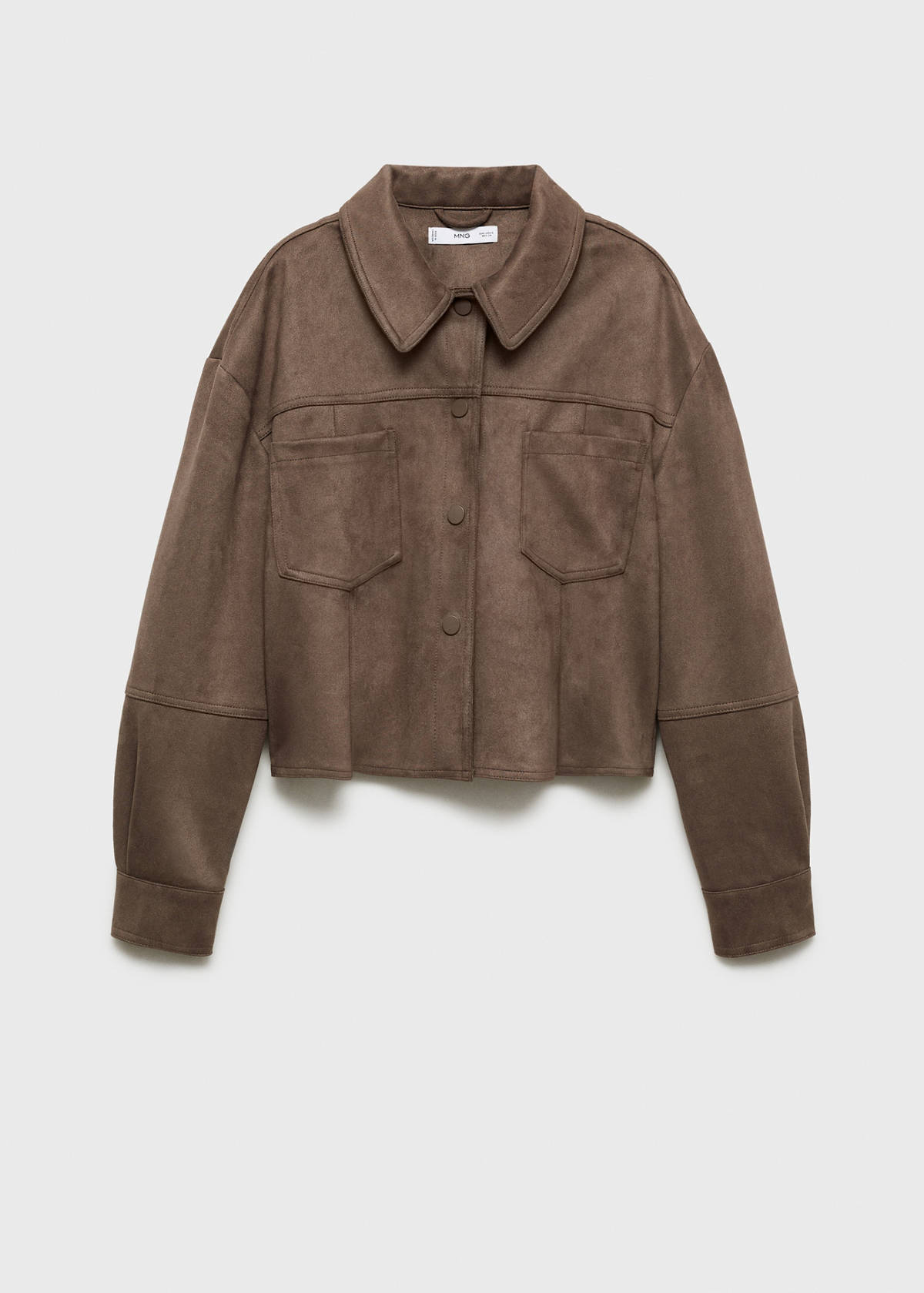 Faux-leather jacket with pockets — Light/Pastel Brown