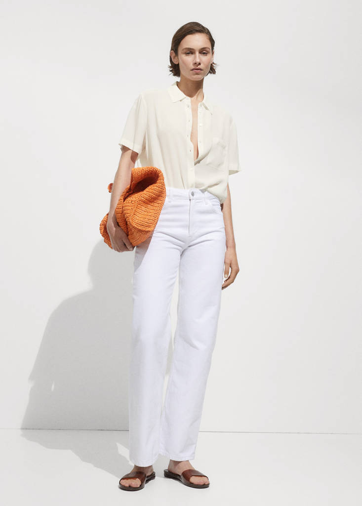 Short sleeve fluid shirt — Off White