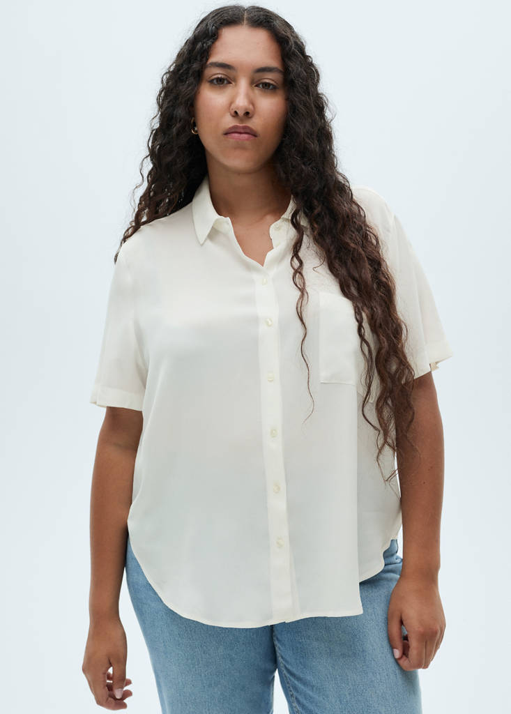 Short sleeve fluid shirt — Off White