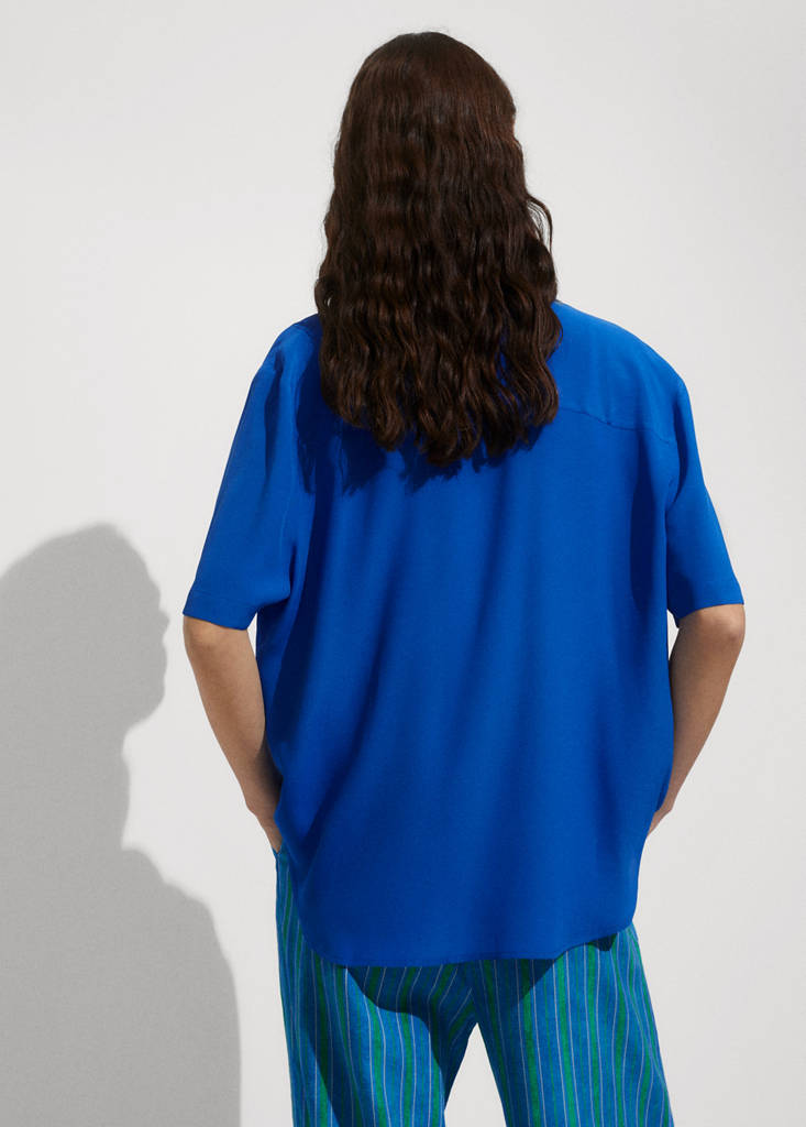 Short sleeve fluid shirt — Blue