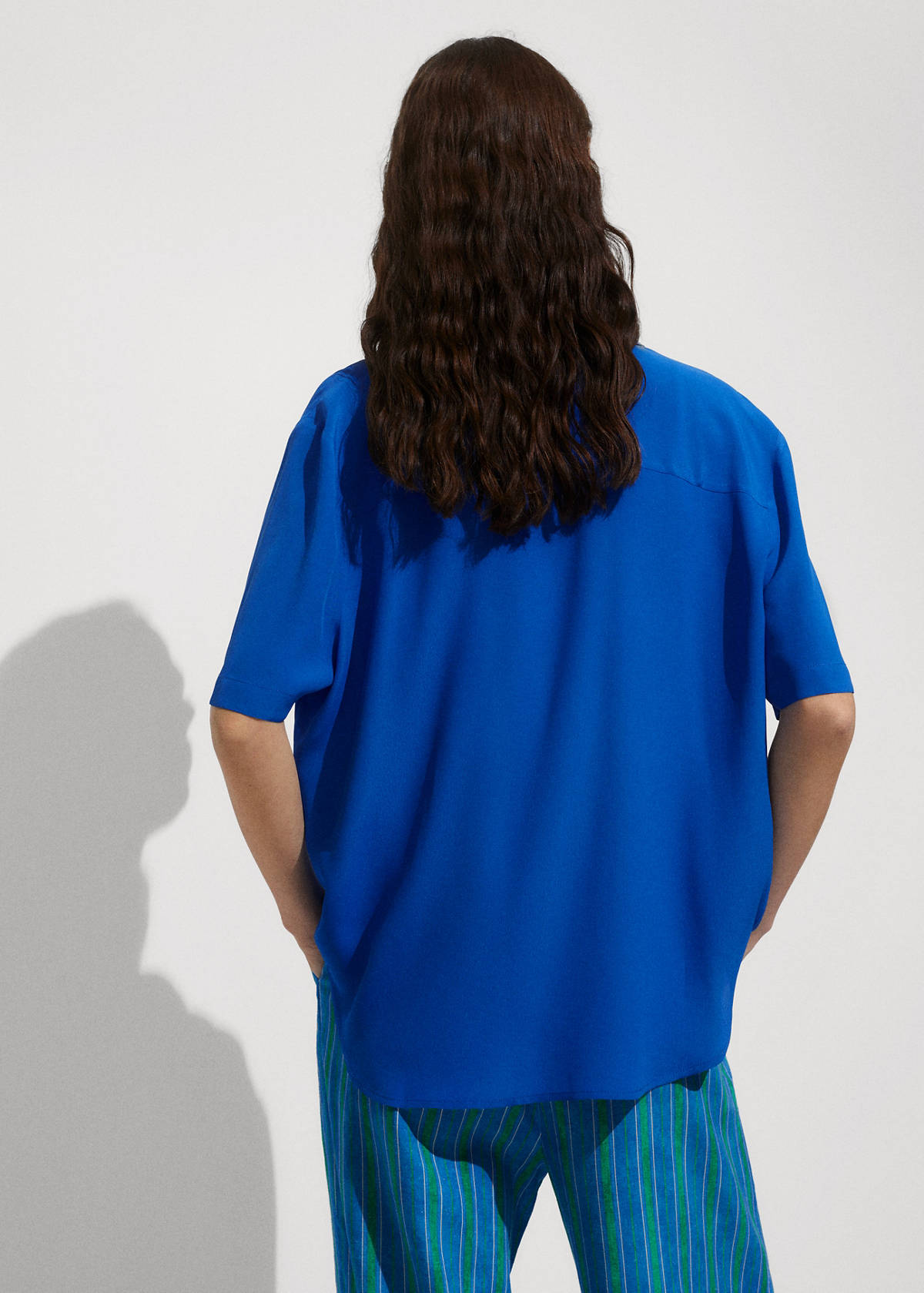Short sleeve fluid shirt — Blue
