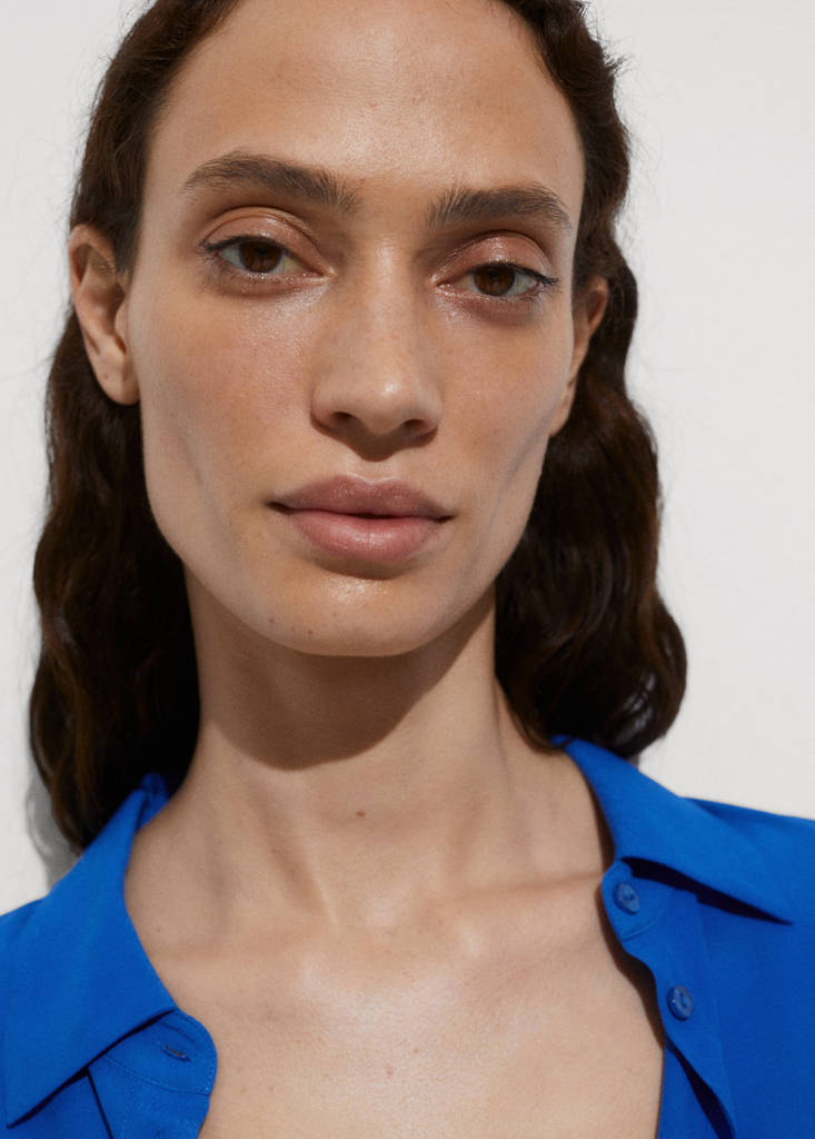 Short sleeve fluid shirt — Blue