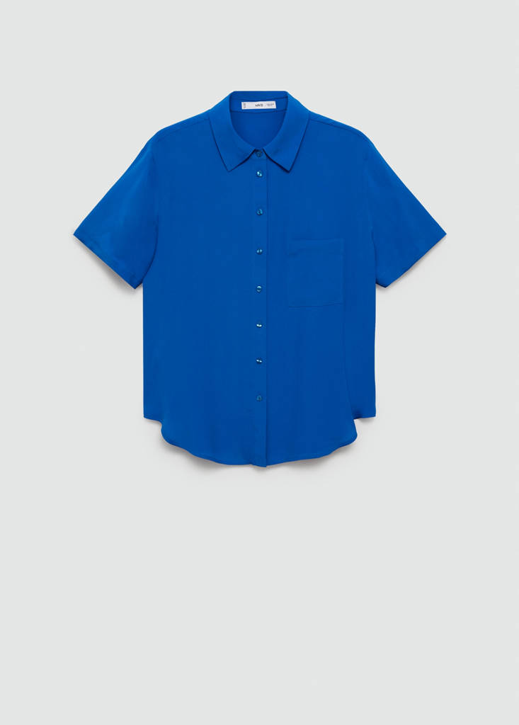 Short sleeve fluid shirt — Blue