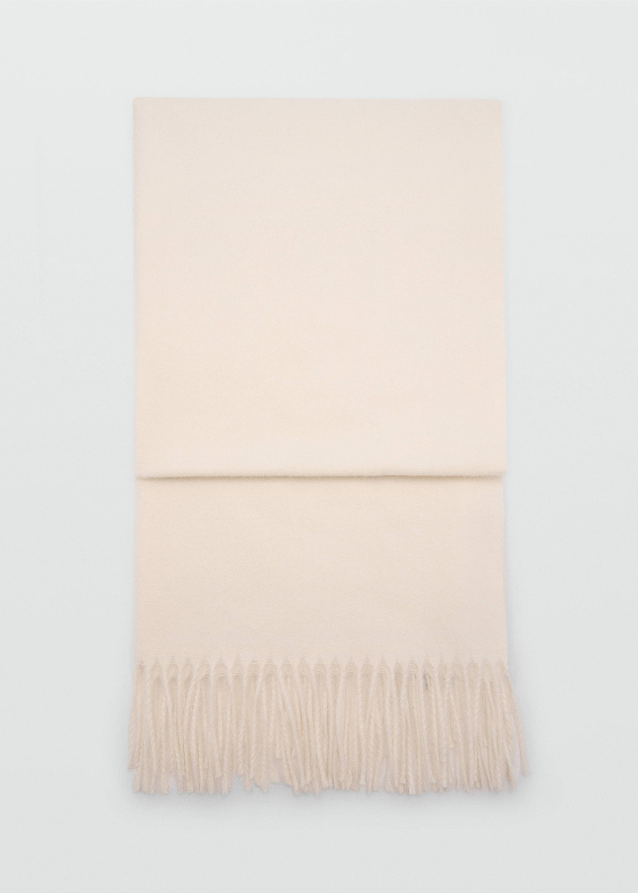 Fringed edge scarf - Article without model, Ecru. Ref: 17144790-00.