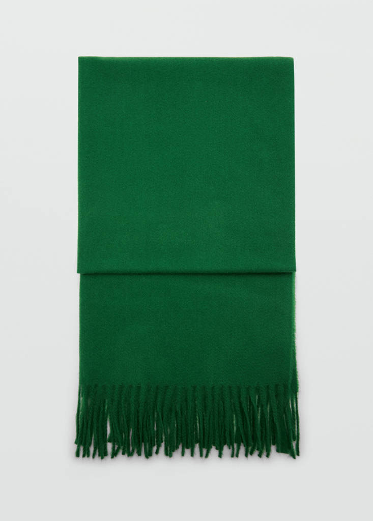 Fringed edge scarf — Green