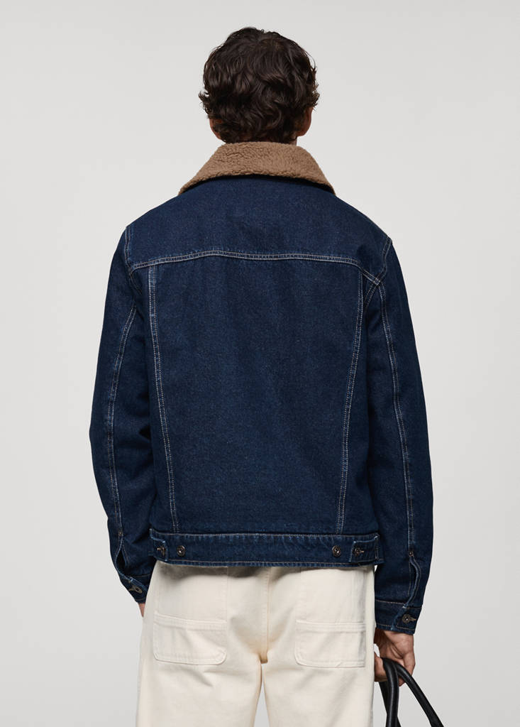 Denim jacket with shearling lining - thumbnail 3