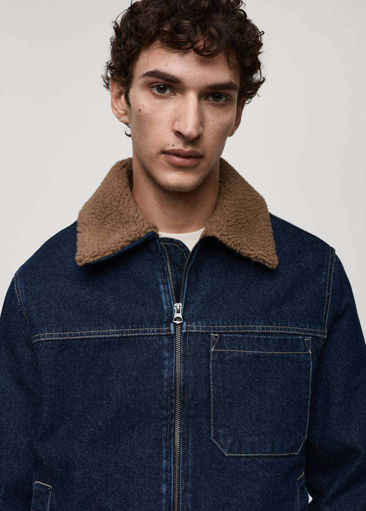 Denim jacket with shearling lining - thumbnail 5