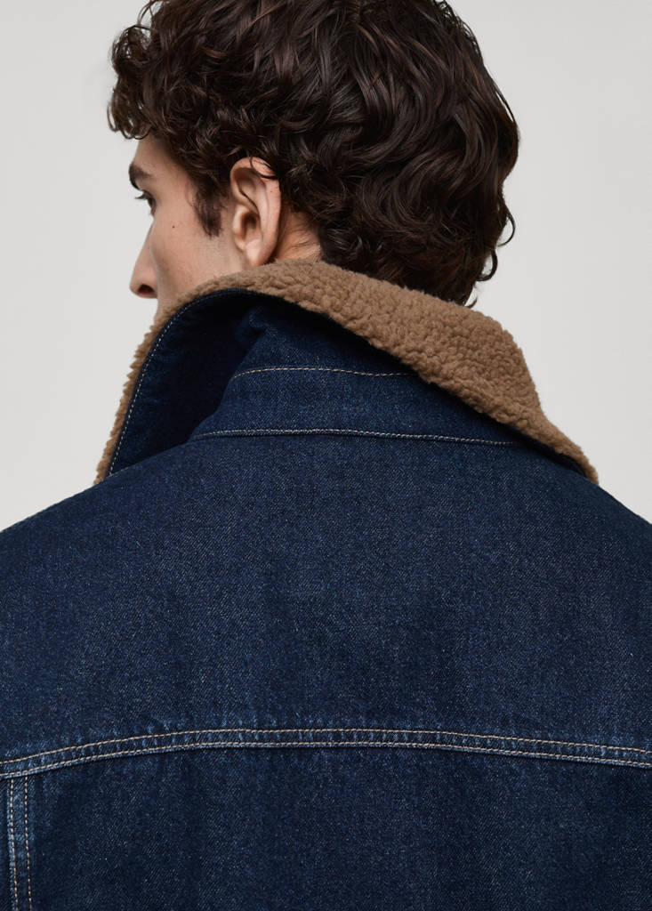 Denim jacket with shearling lining - thumbnail 7