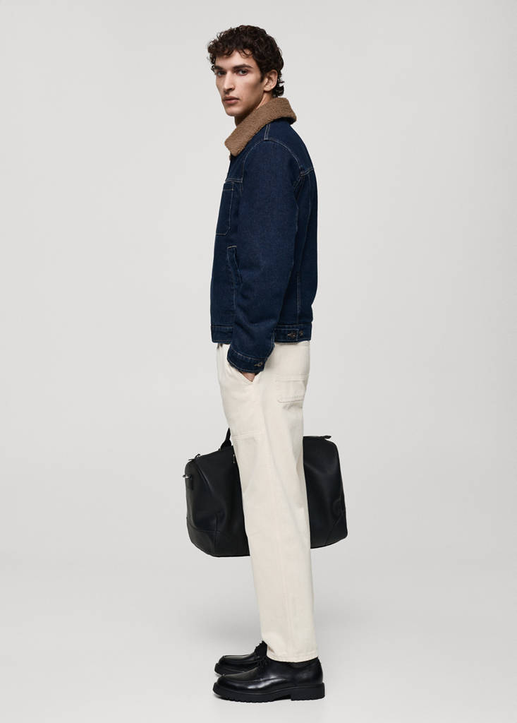 Denim jacket with shearling lining - thumbnail 6