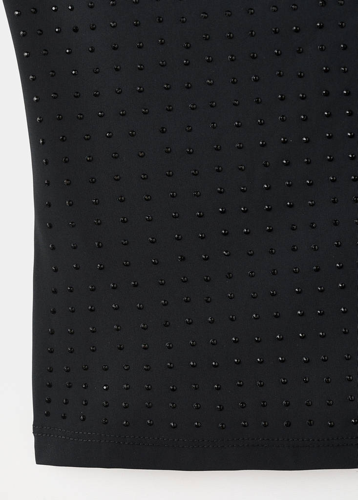 Strappy top with rhinestone detail — Black