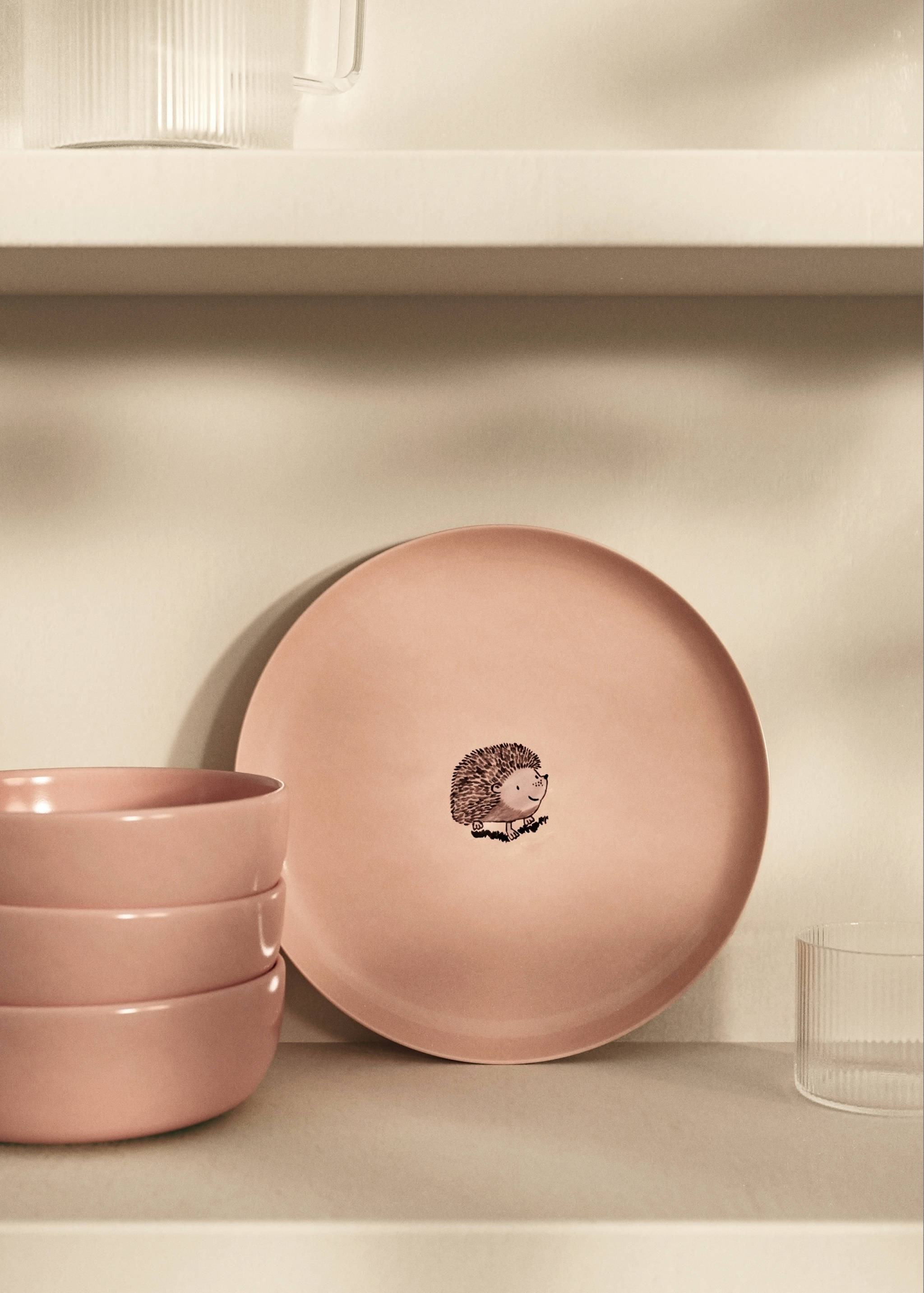 Stoneware dessert plate with plain design - General plane