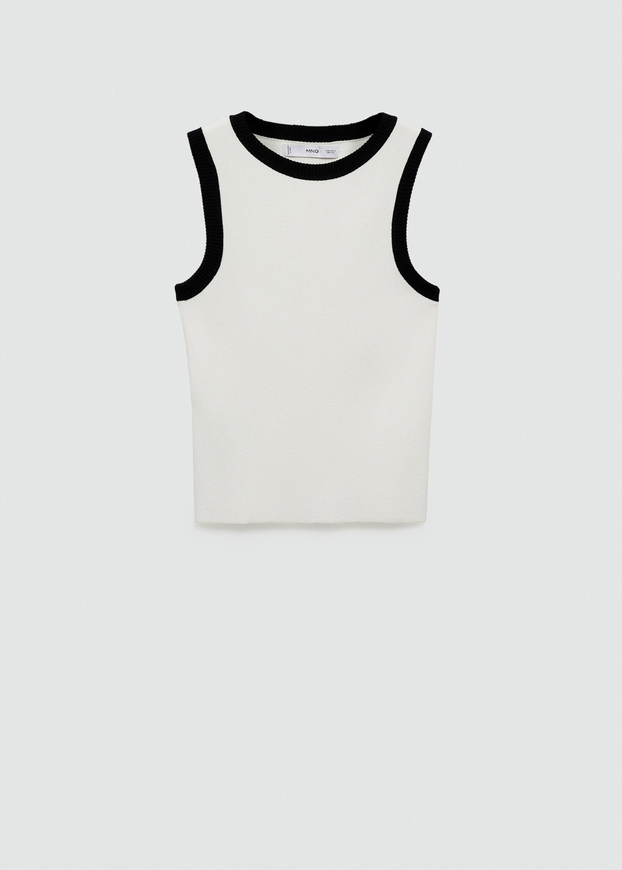 Трикотажный топ с контрастной окантовкой - Изделие без модели