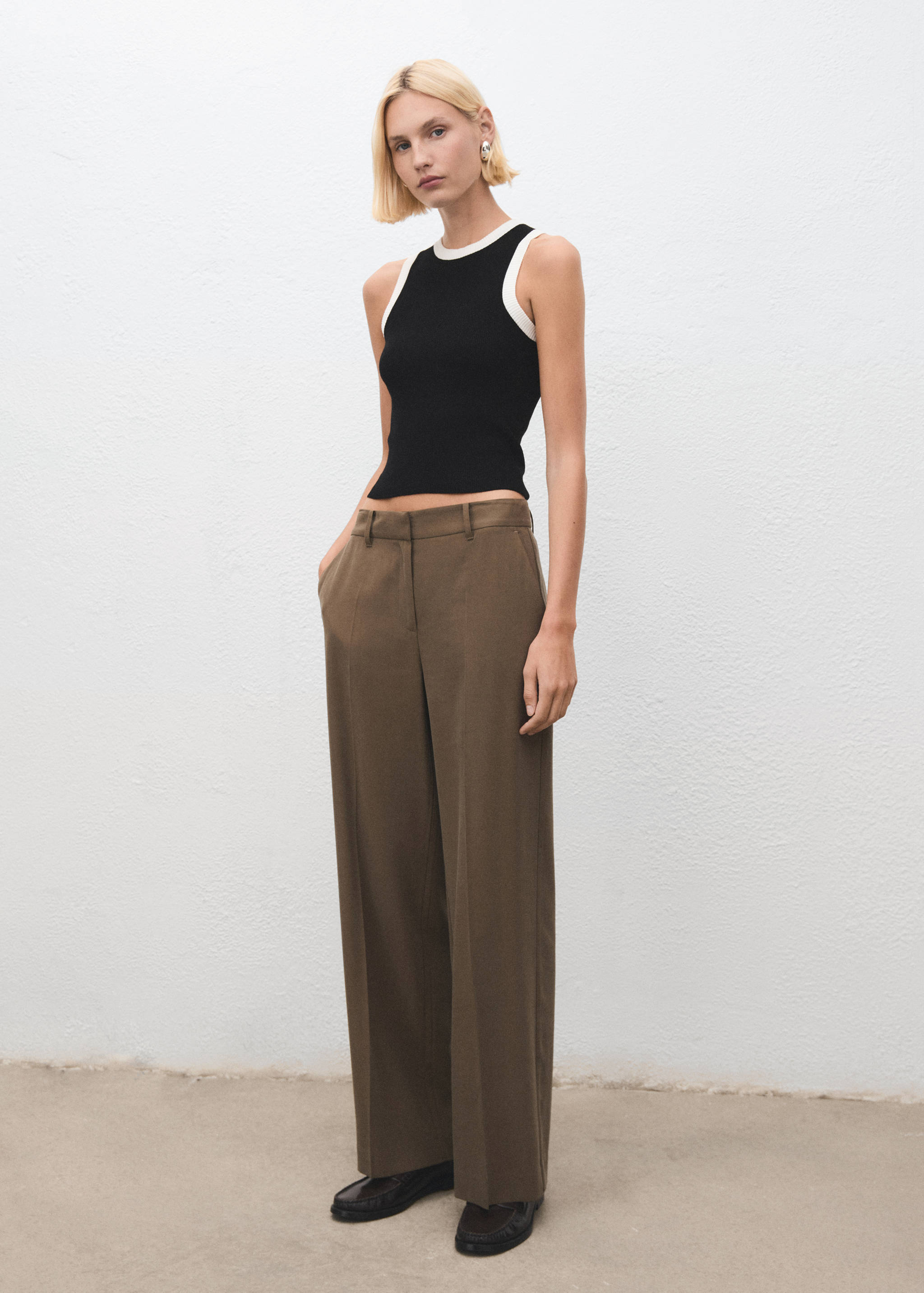 Strick-Top mit Kontrastborten - Allgemeine Ansicht