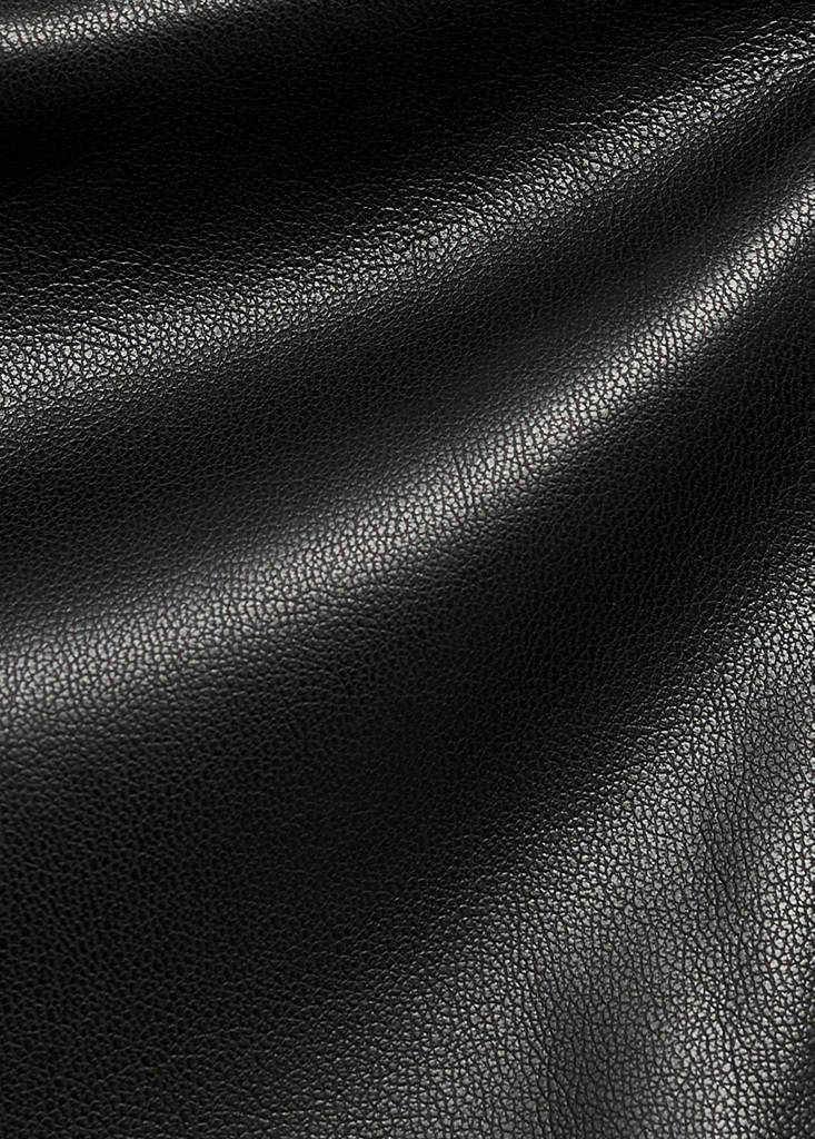 Off-the-shoulder faux-leather top — Black