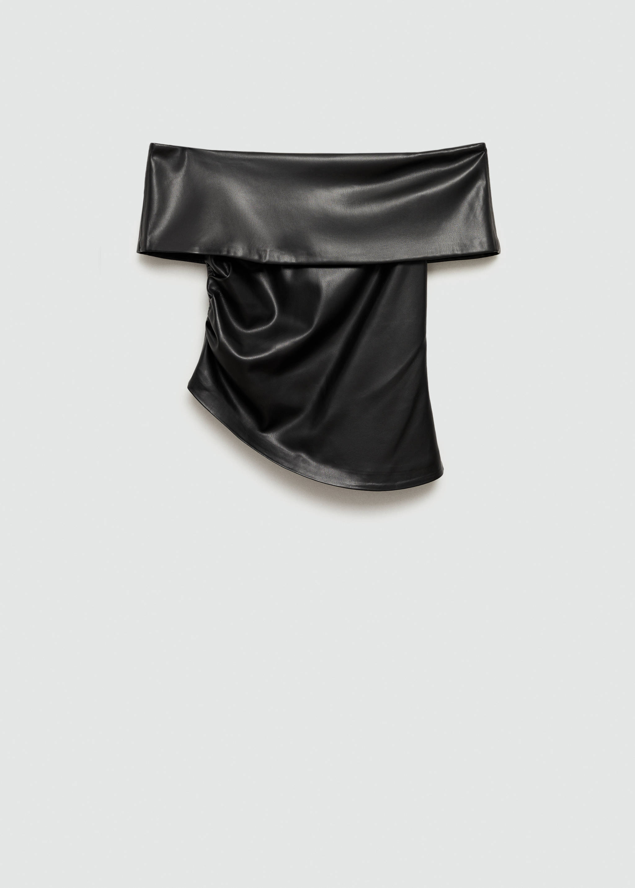 Off-the-shoulder faux-leather top - Article without model