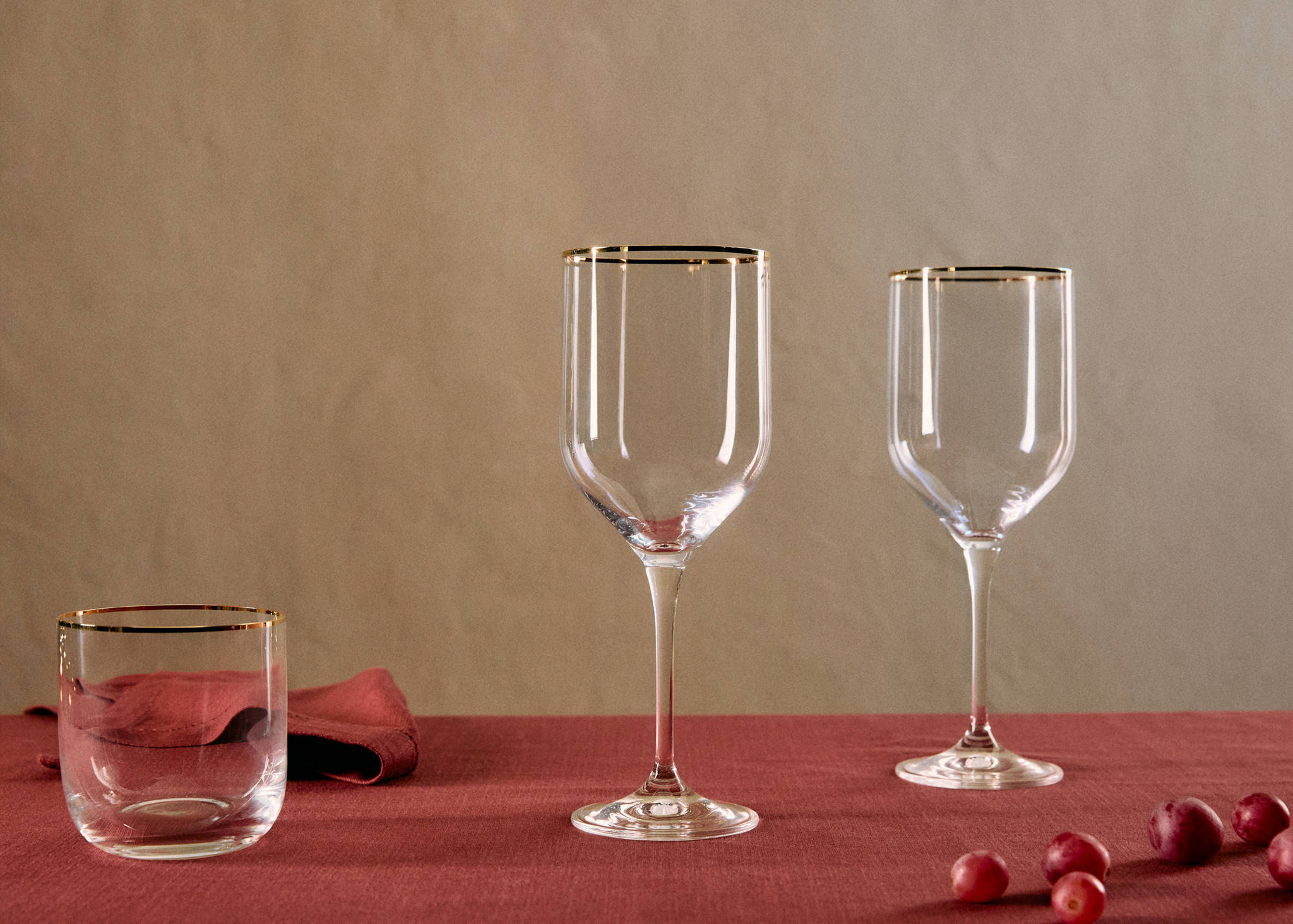 Verre en cristal détail doré - Plan général