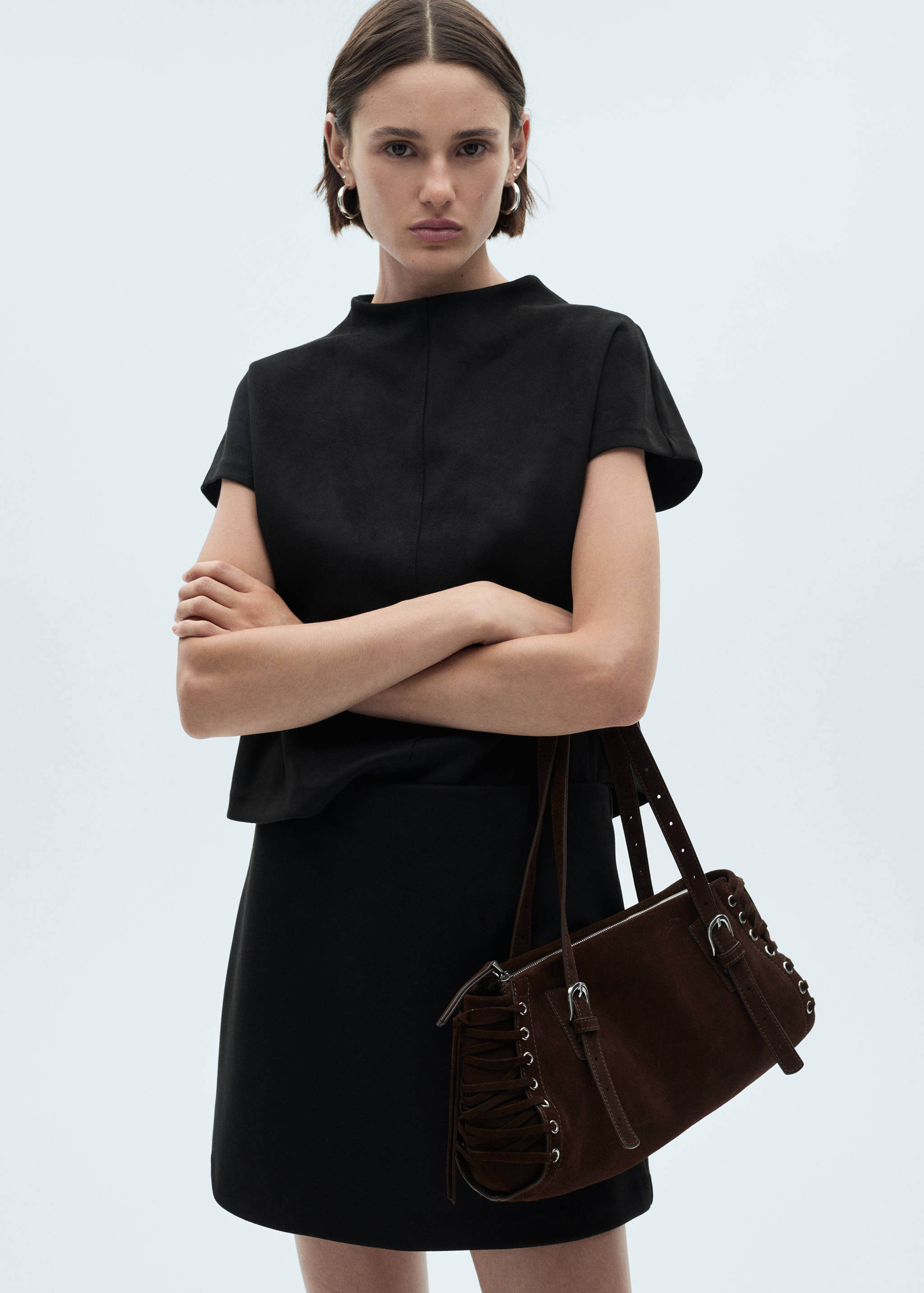 Faux-leather t-shirt - Medium plane