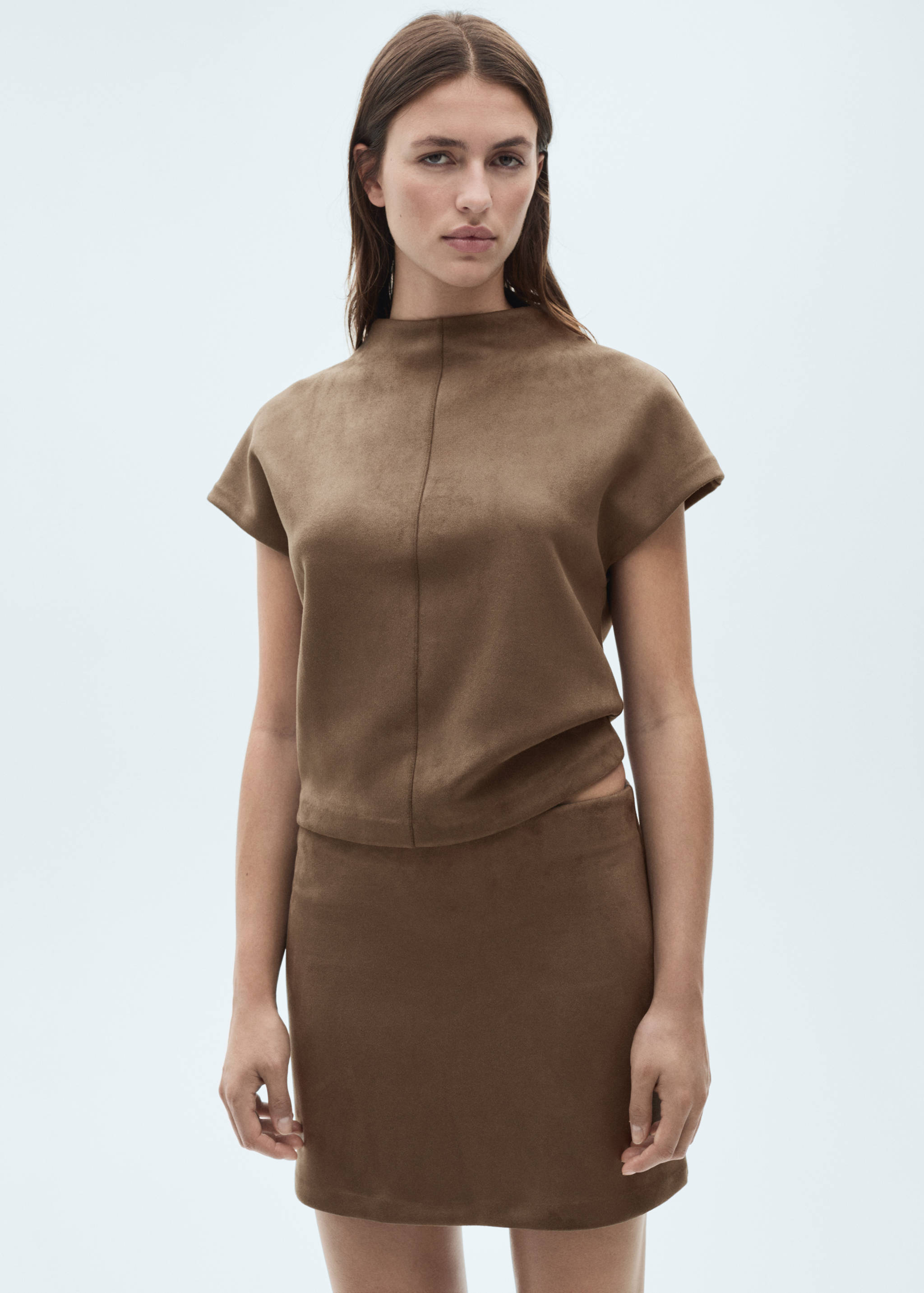 Faux-leather t-shirt - Medium plane