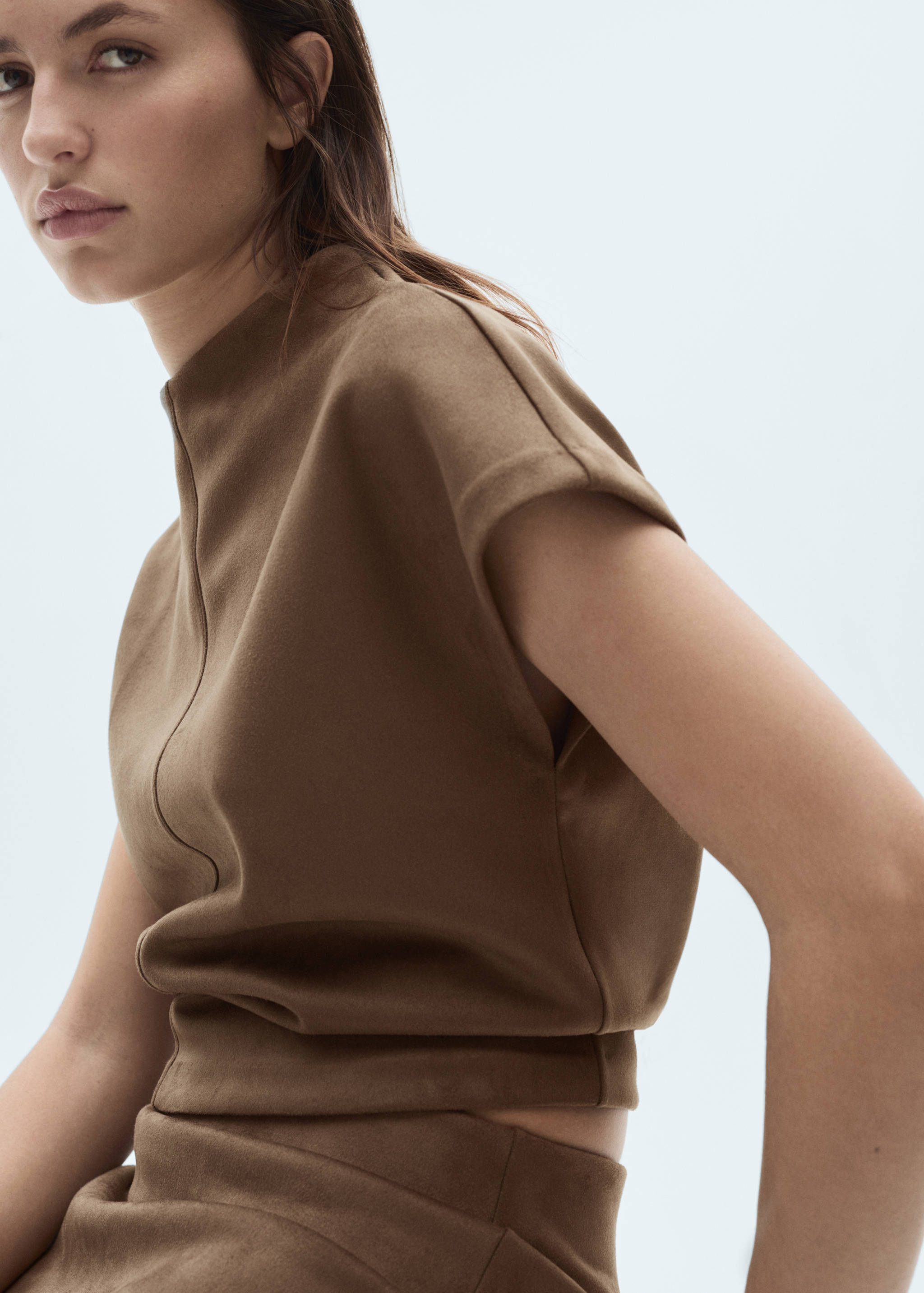 Faux-leather t-shirt - Details of the article 1