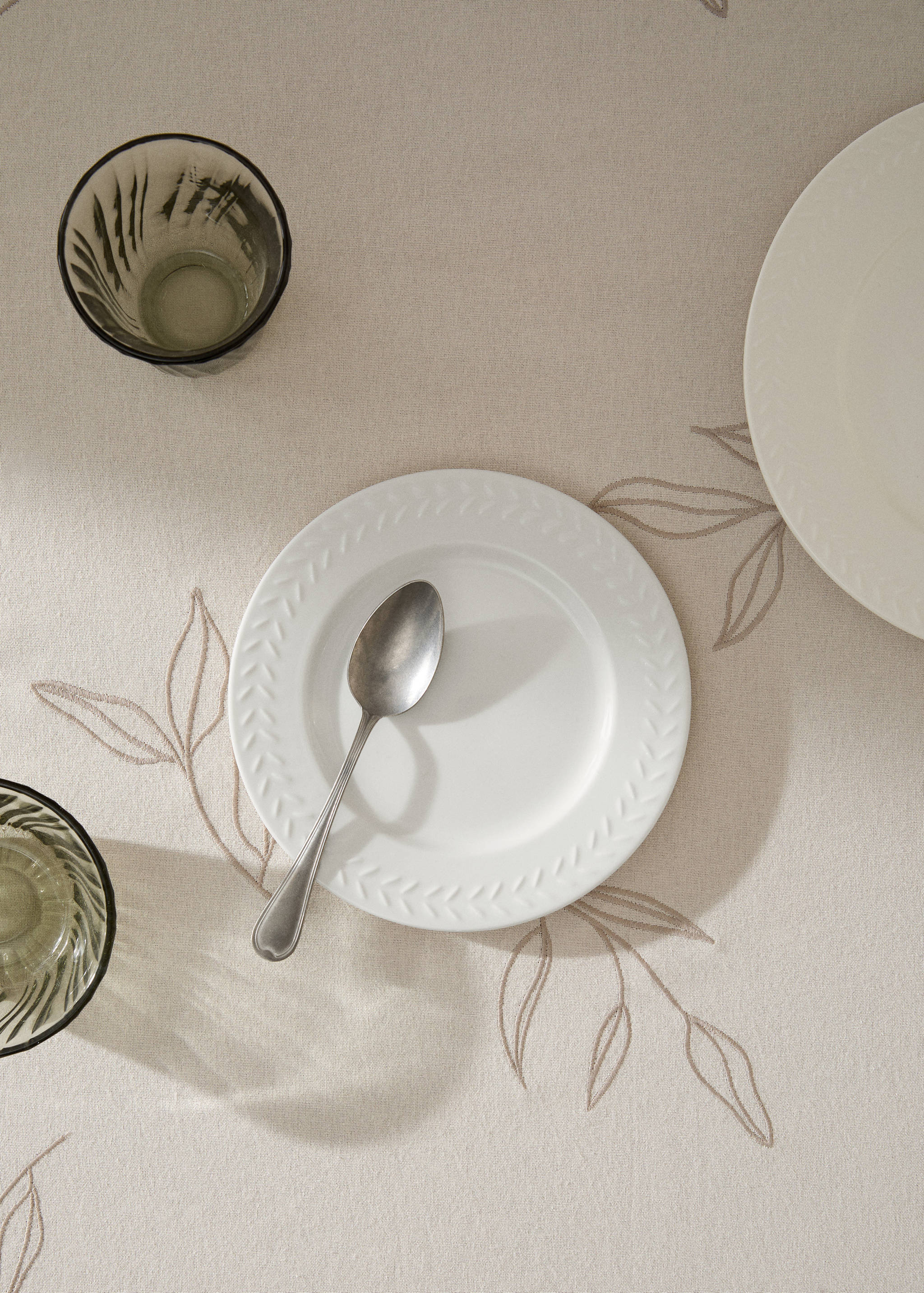 Dessertteller aus Steingut mit Ährenrelief - Allgemeine Ansicht