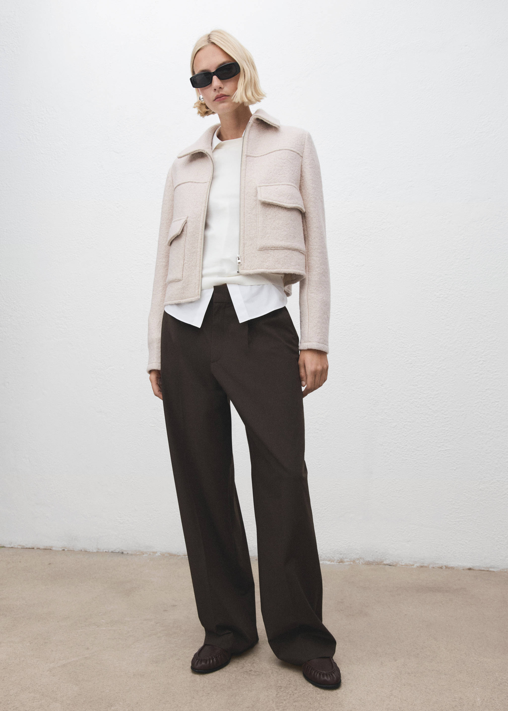 Wool jacket with pockets - General plane