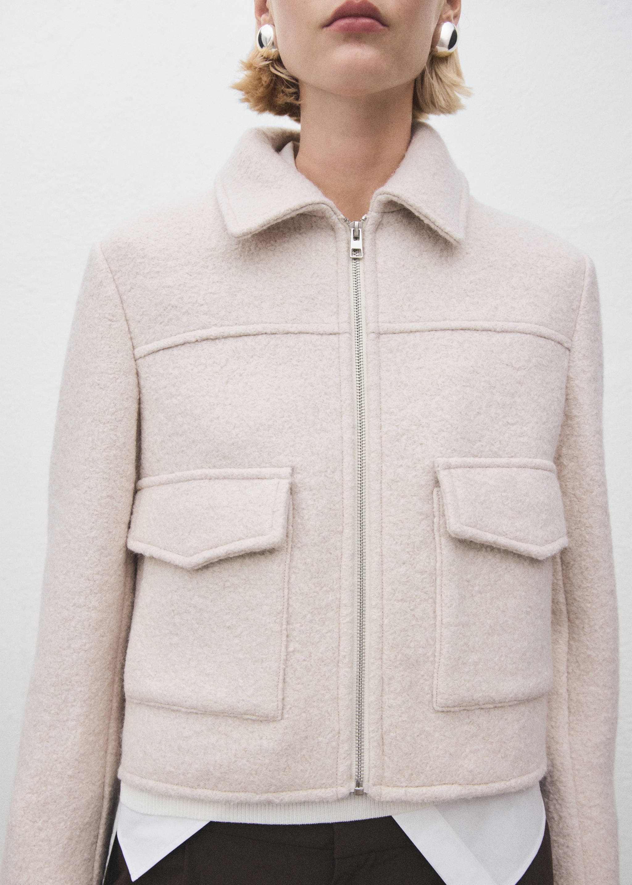 Wool jacket with pockets - Medium plane