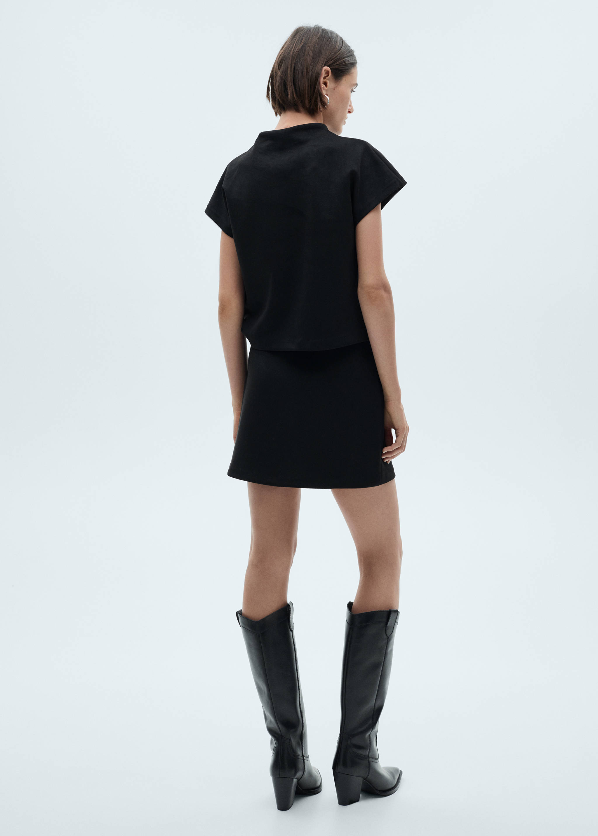 Faux-suede mini skirt - Reverse of the article