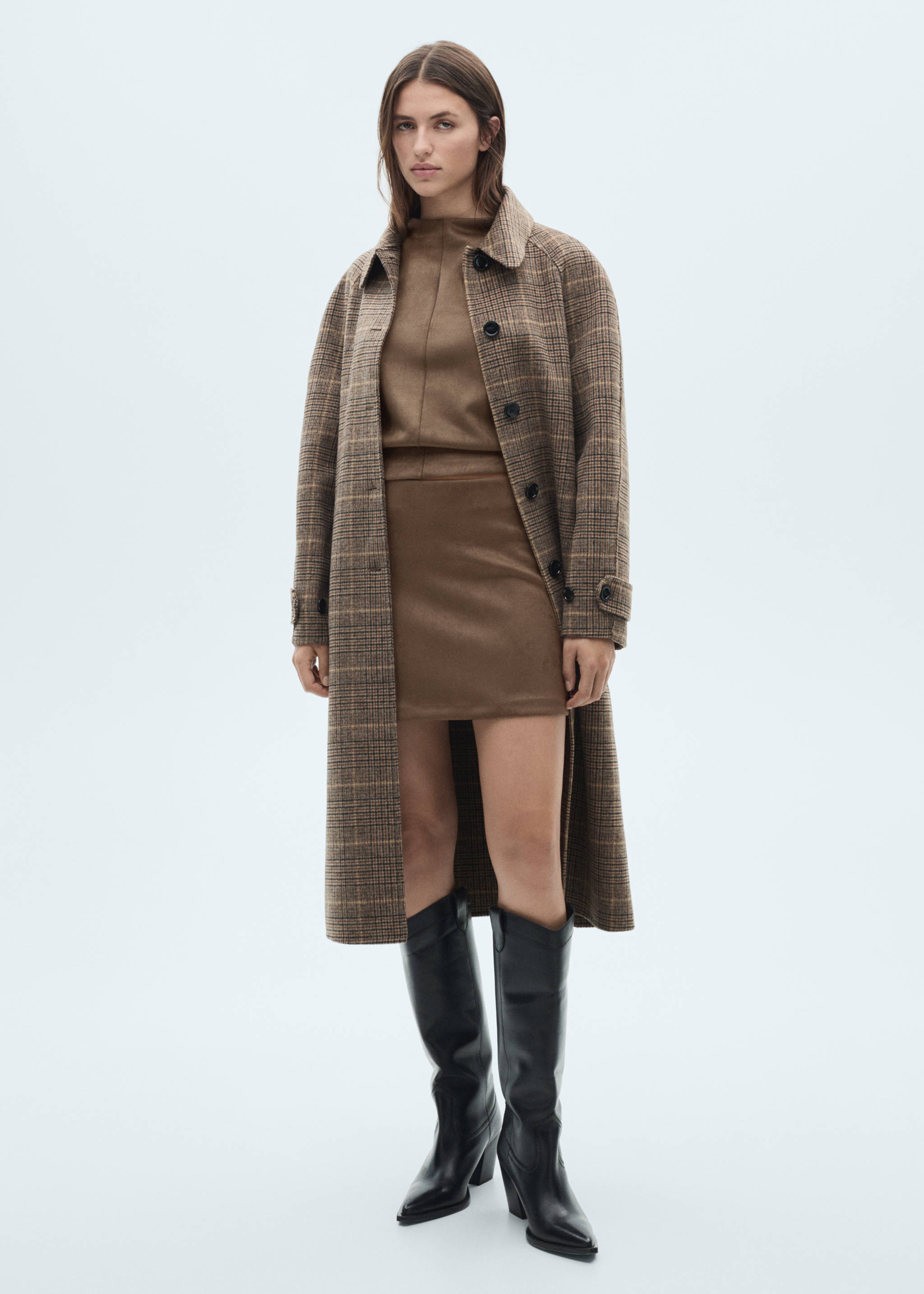 Faux-suede mini skirt - General plane