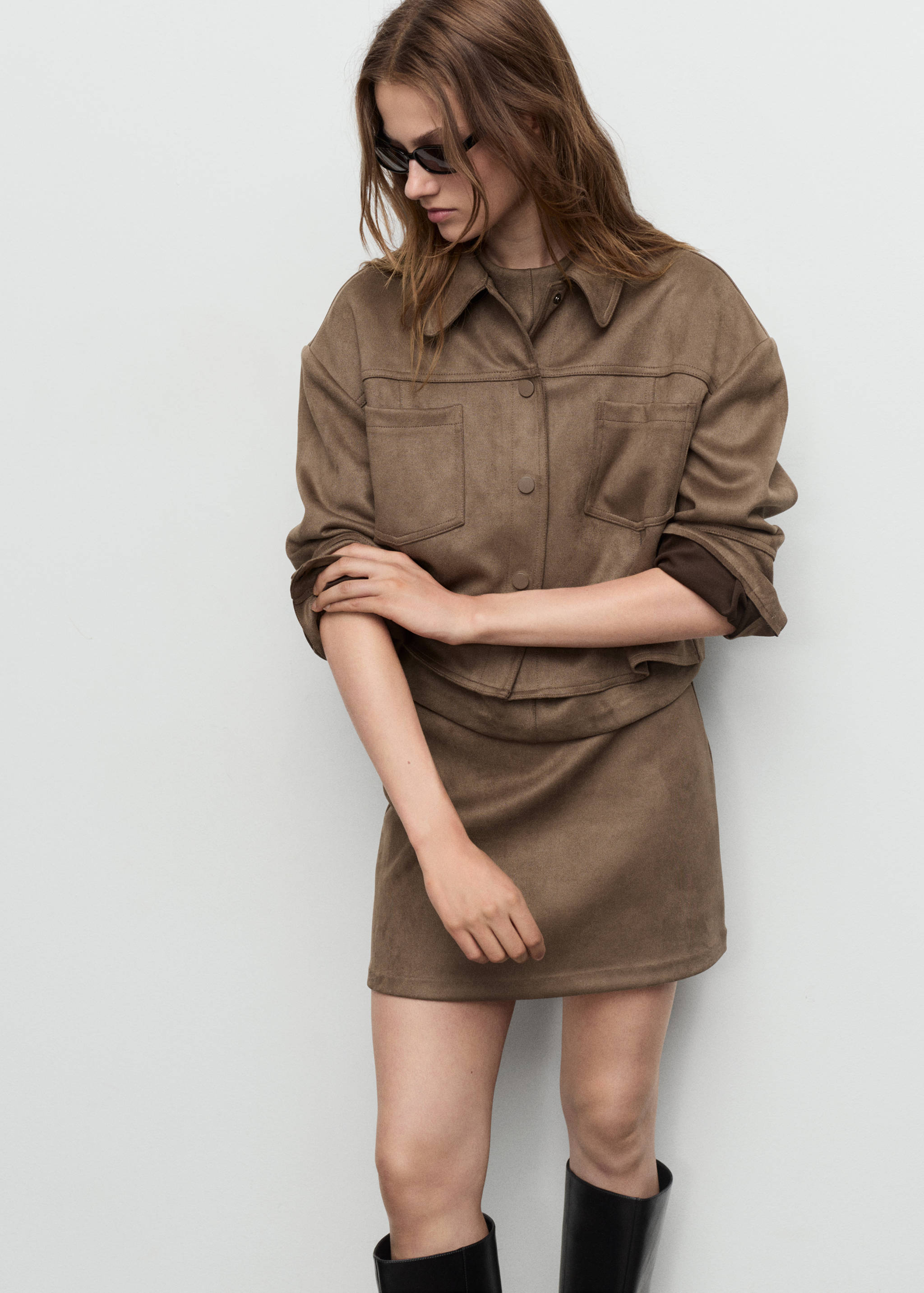 Faux-suede mini skirt - Details of the article 1