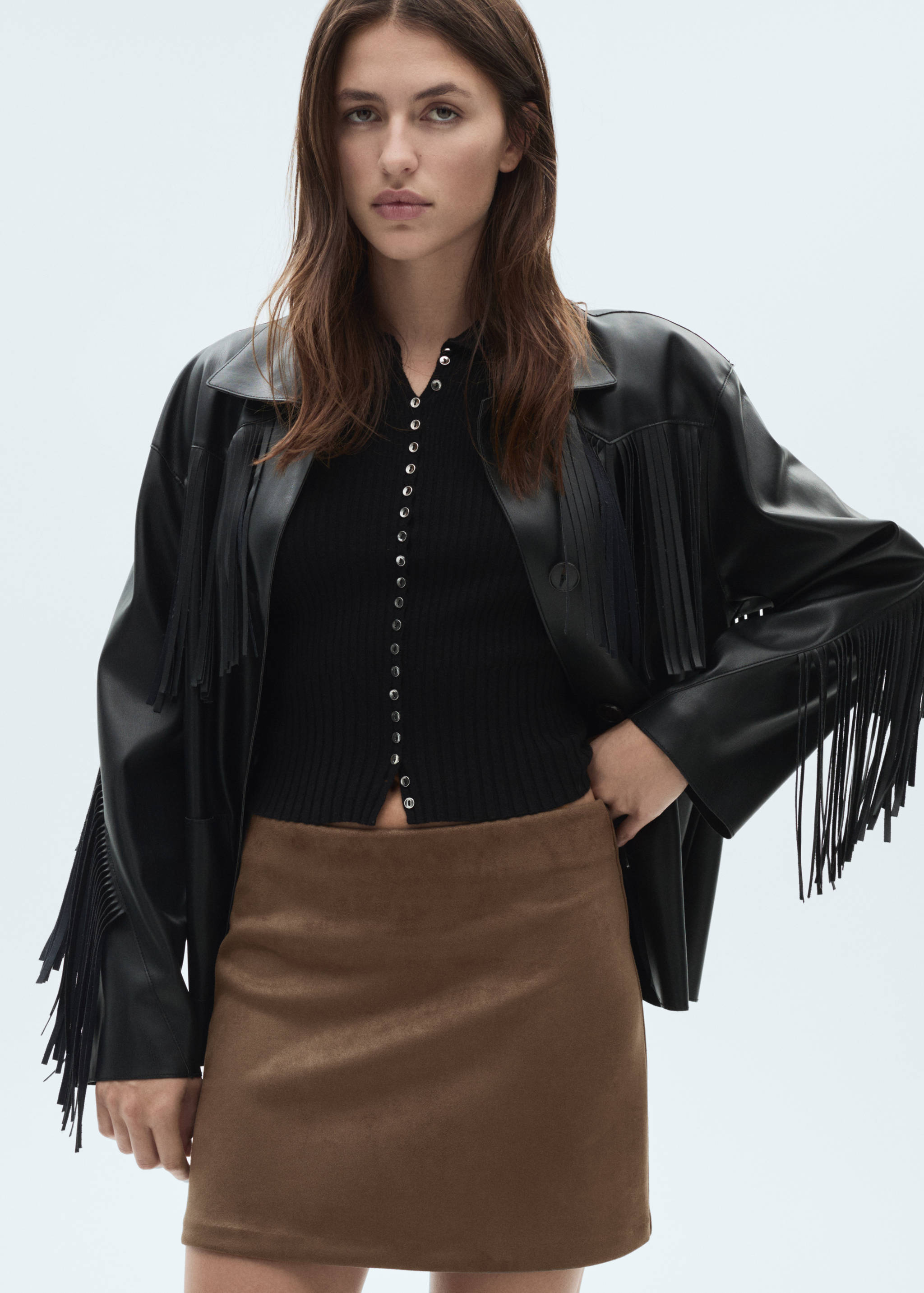 Faux-suede mini skirt - Details of the article 2