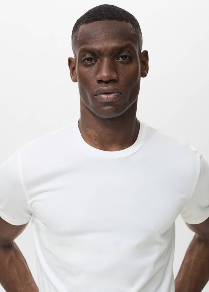 Stretch cotton T-shirt — White