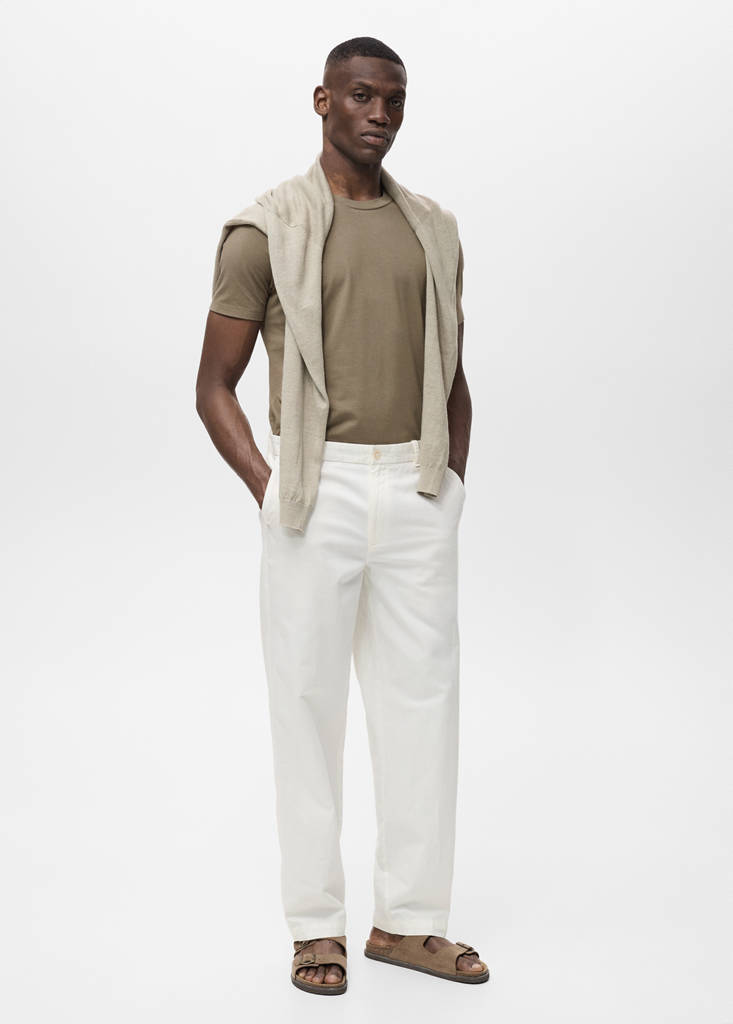 Stretch cotton T-shirt — Mink Grey