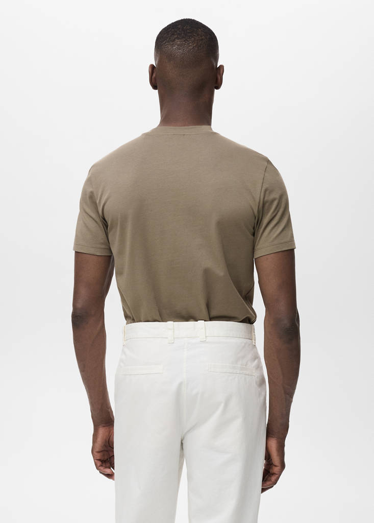 Stretch cotton T-shirt — Mink Grey